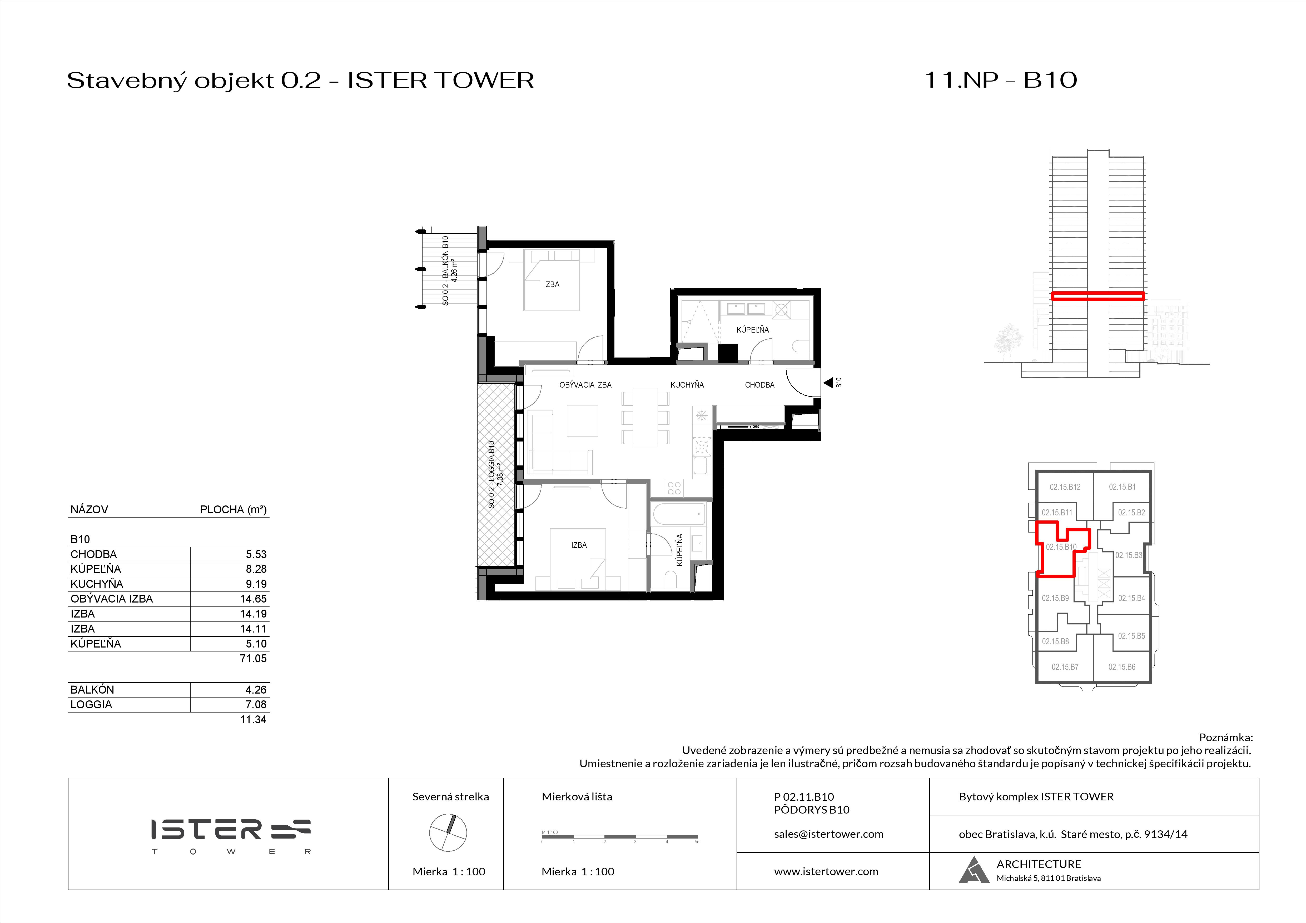 Ister Tower - IT 11 B10 - Pôdorys