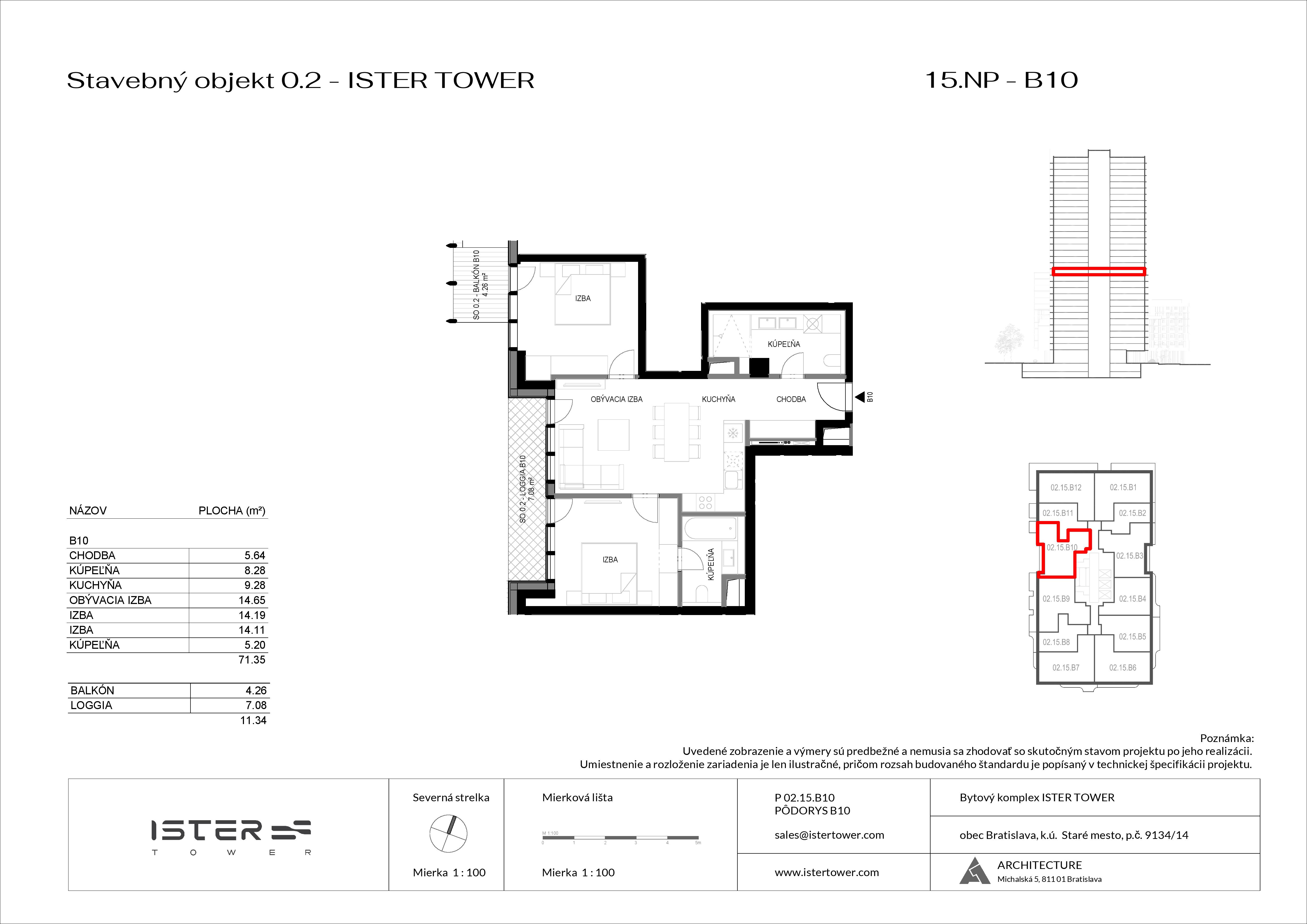 Ister Tower - IT 15 B10 - Pôdorys