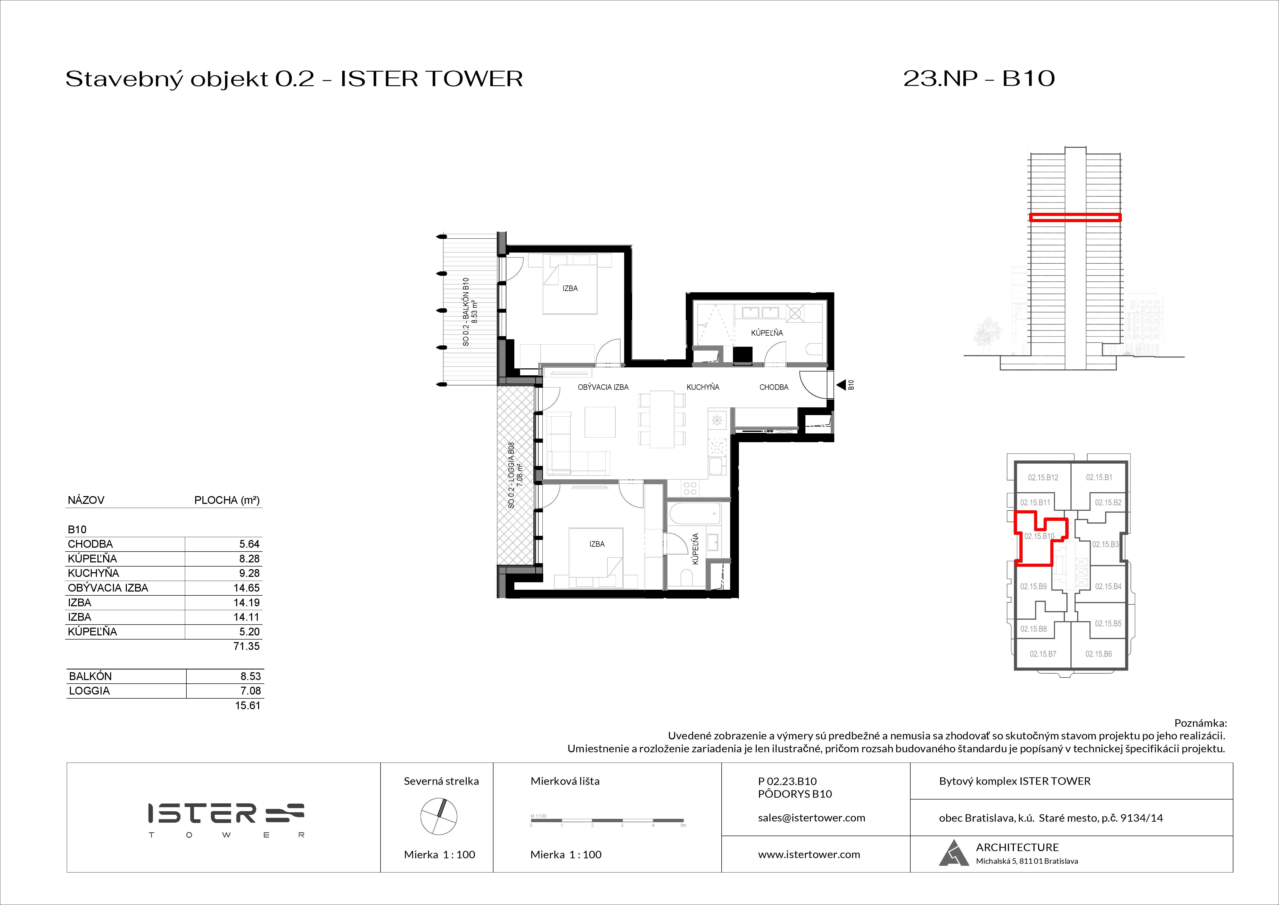 Ister Tower - IT 23 B10 - Pôdorys