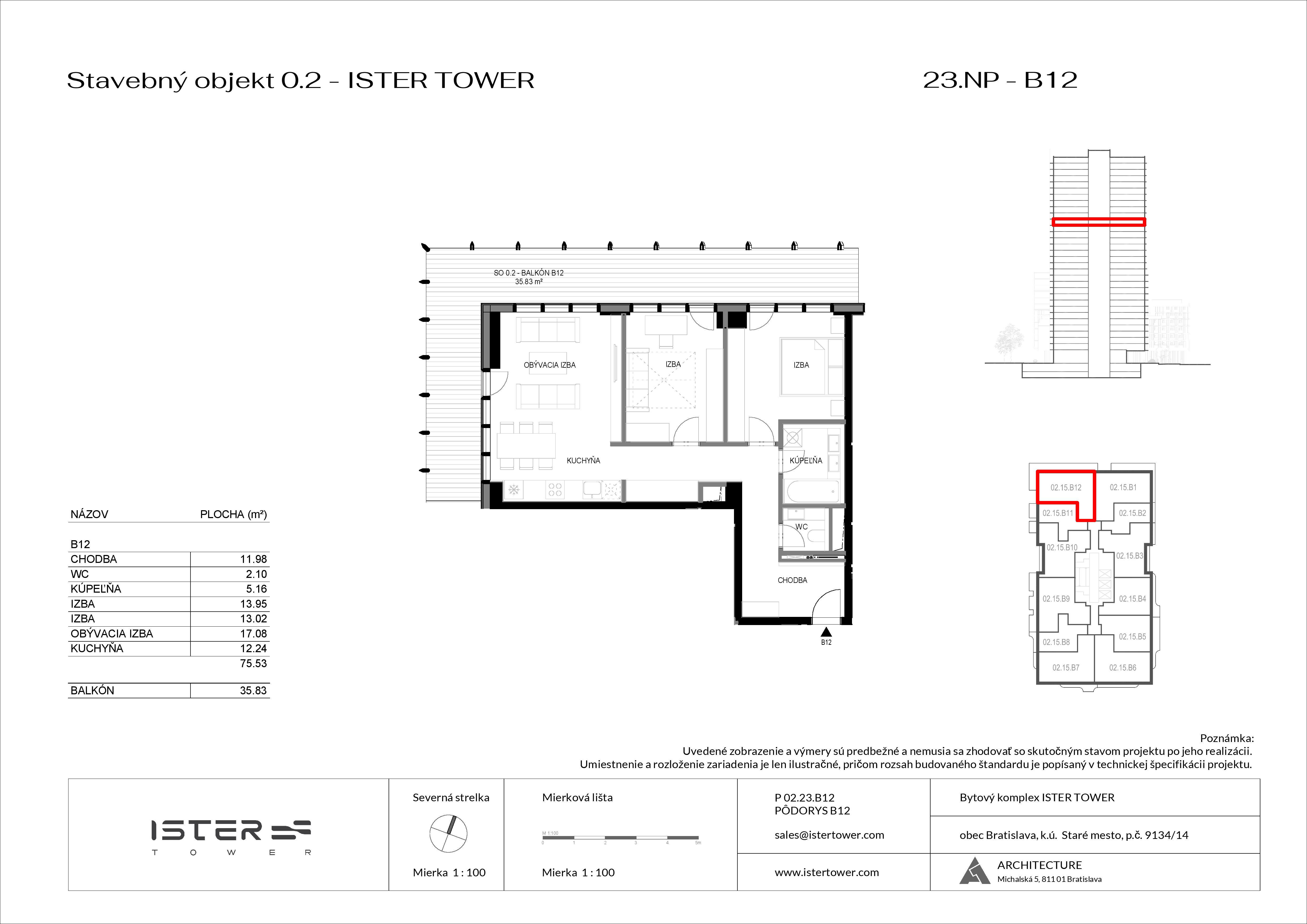 Ister Tower - IT 23 B12 - Pôdorys