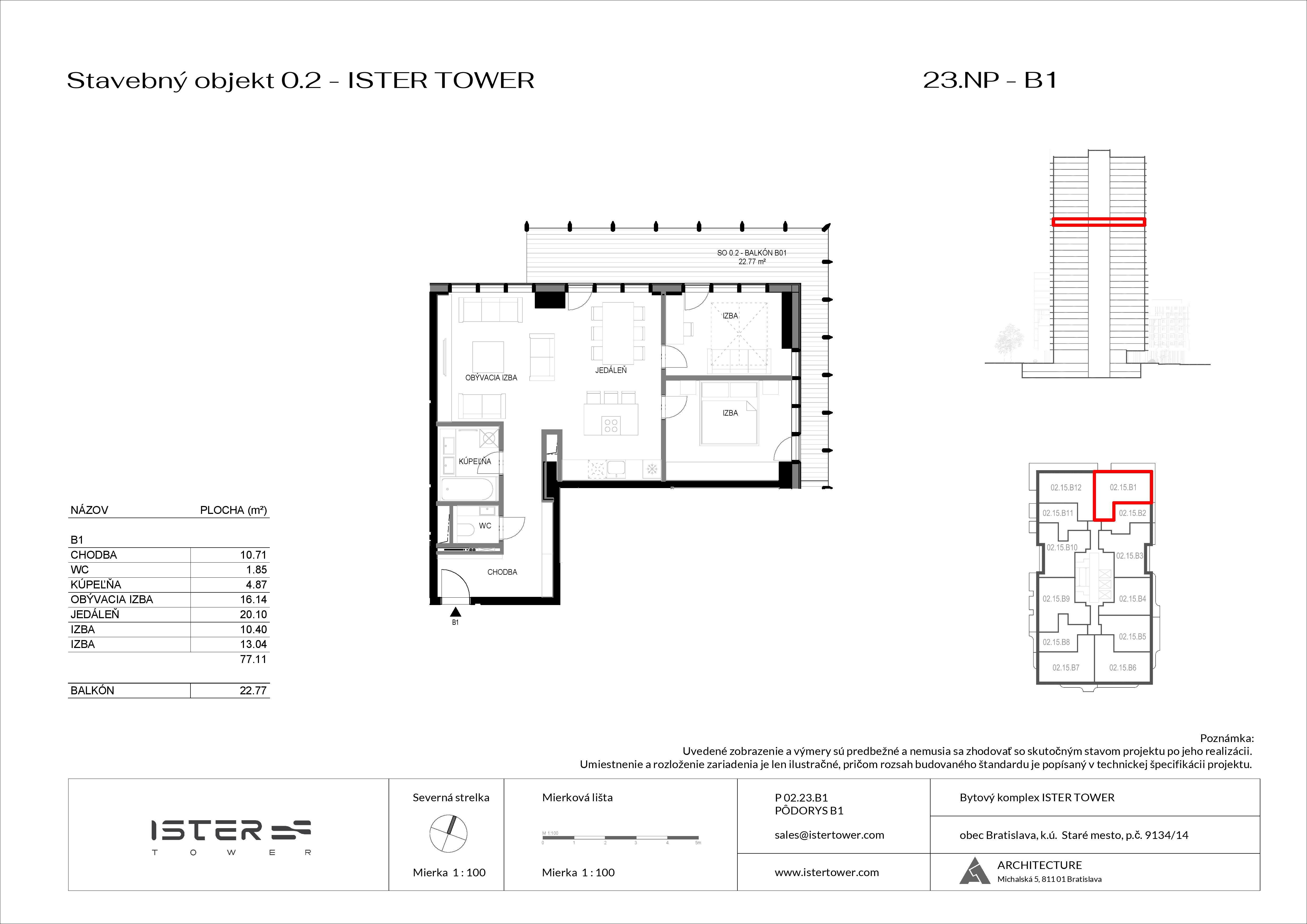 Ister Tower - IT 23 B1 - Pôdorys