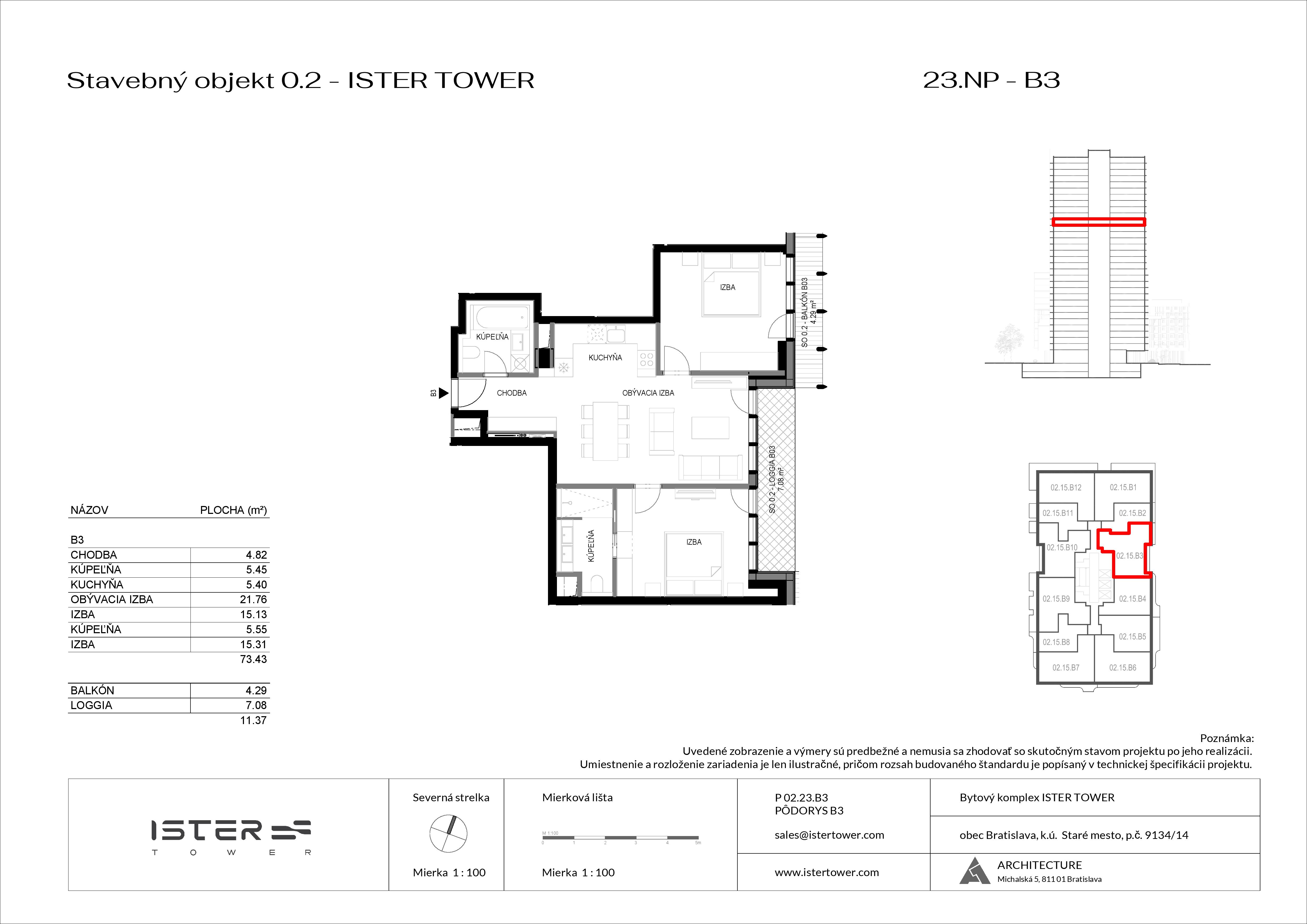 Ister Tower - IT 23 B3 - Pôdorys