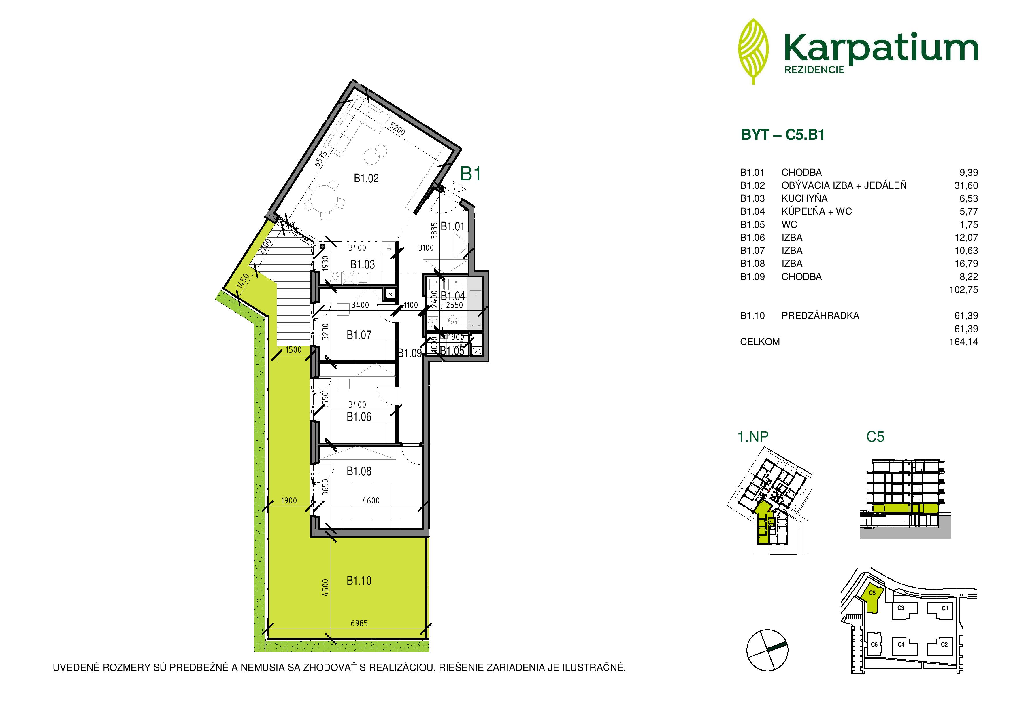 Karpatium rezidencie - C5.B1 - Pôdorys