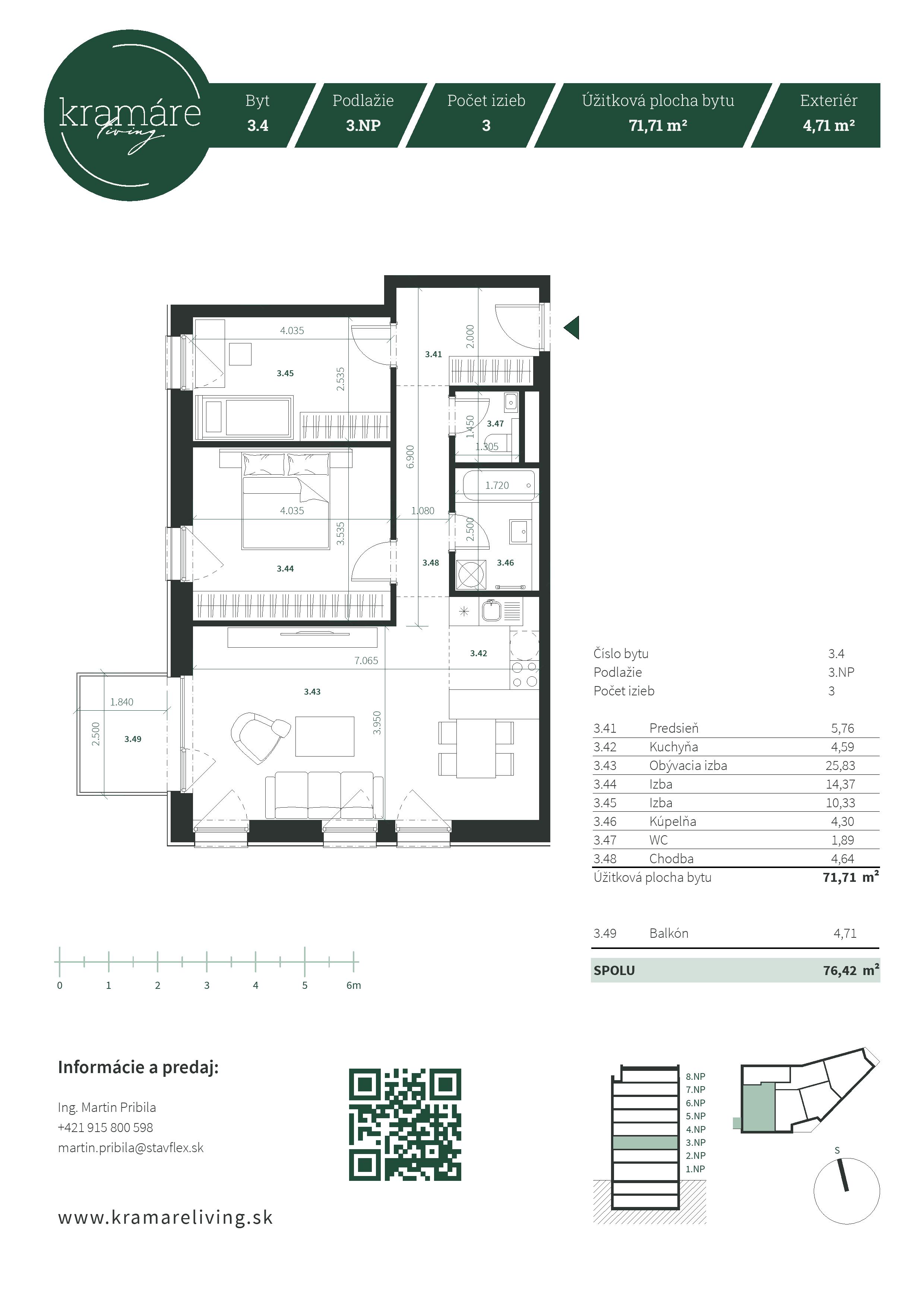 Kramáre Living - 3.4 - Pôdorys