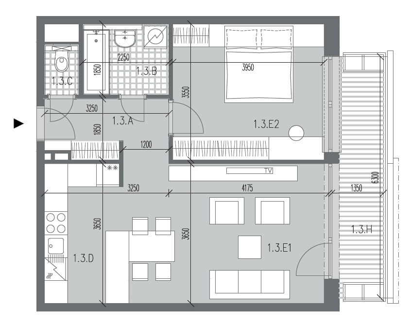 Livana - B1.3 - Pôdorys