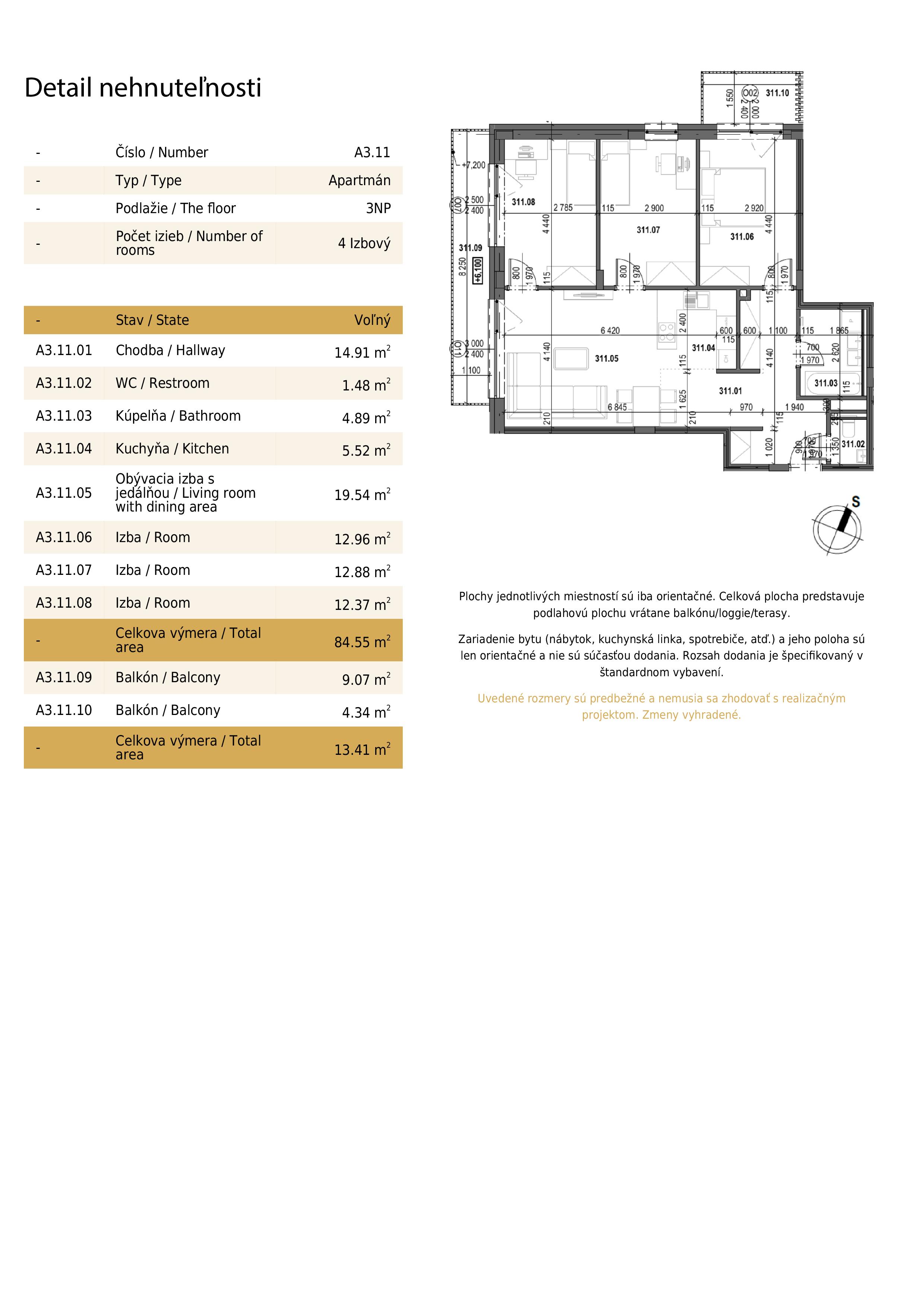 Matúškova Residence - A3.11 - Pôdorys