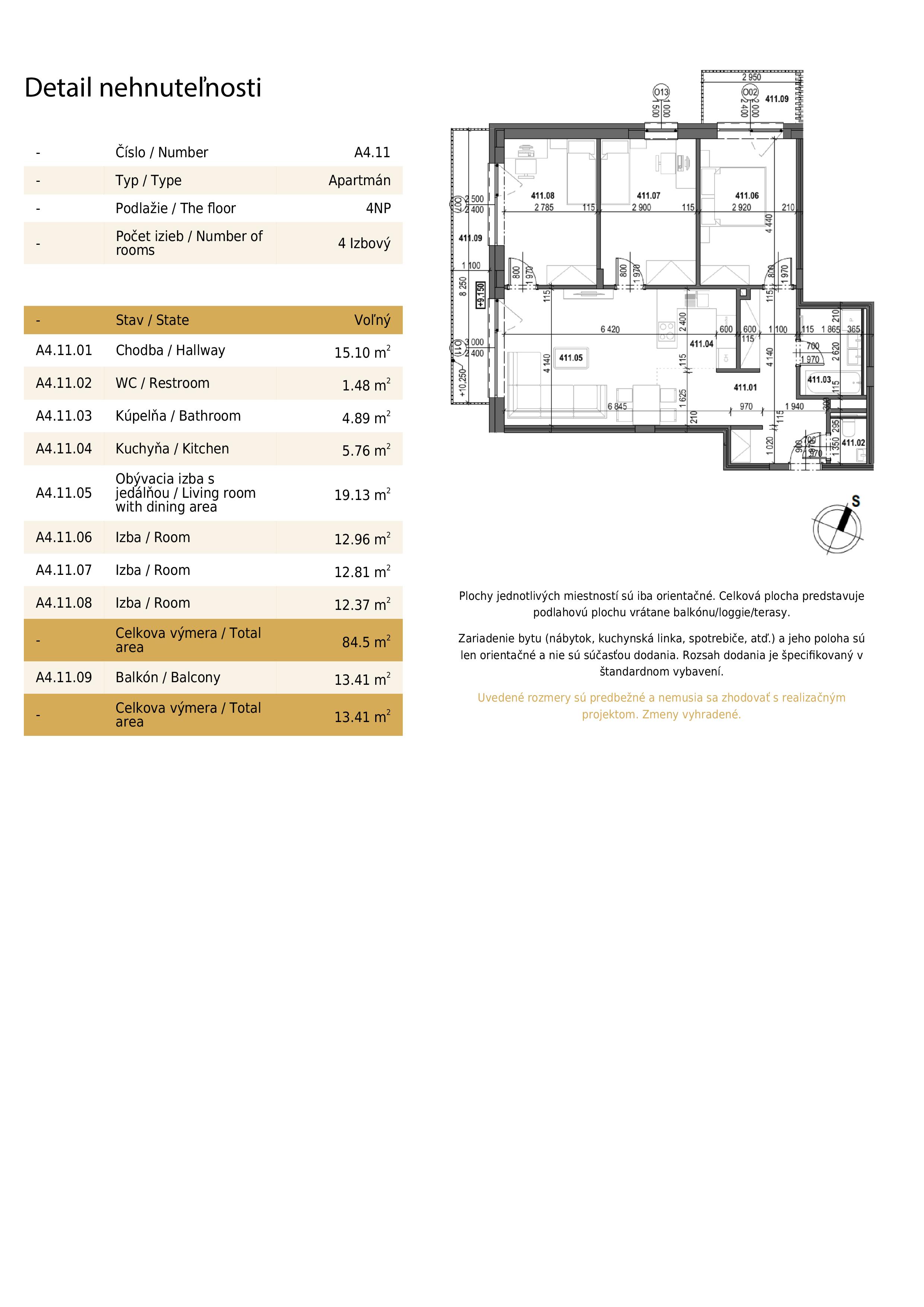 Matúškova Residence - A4.11 - Pôdorys