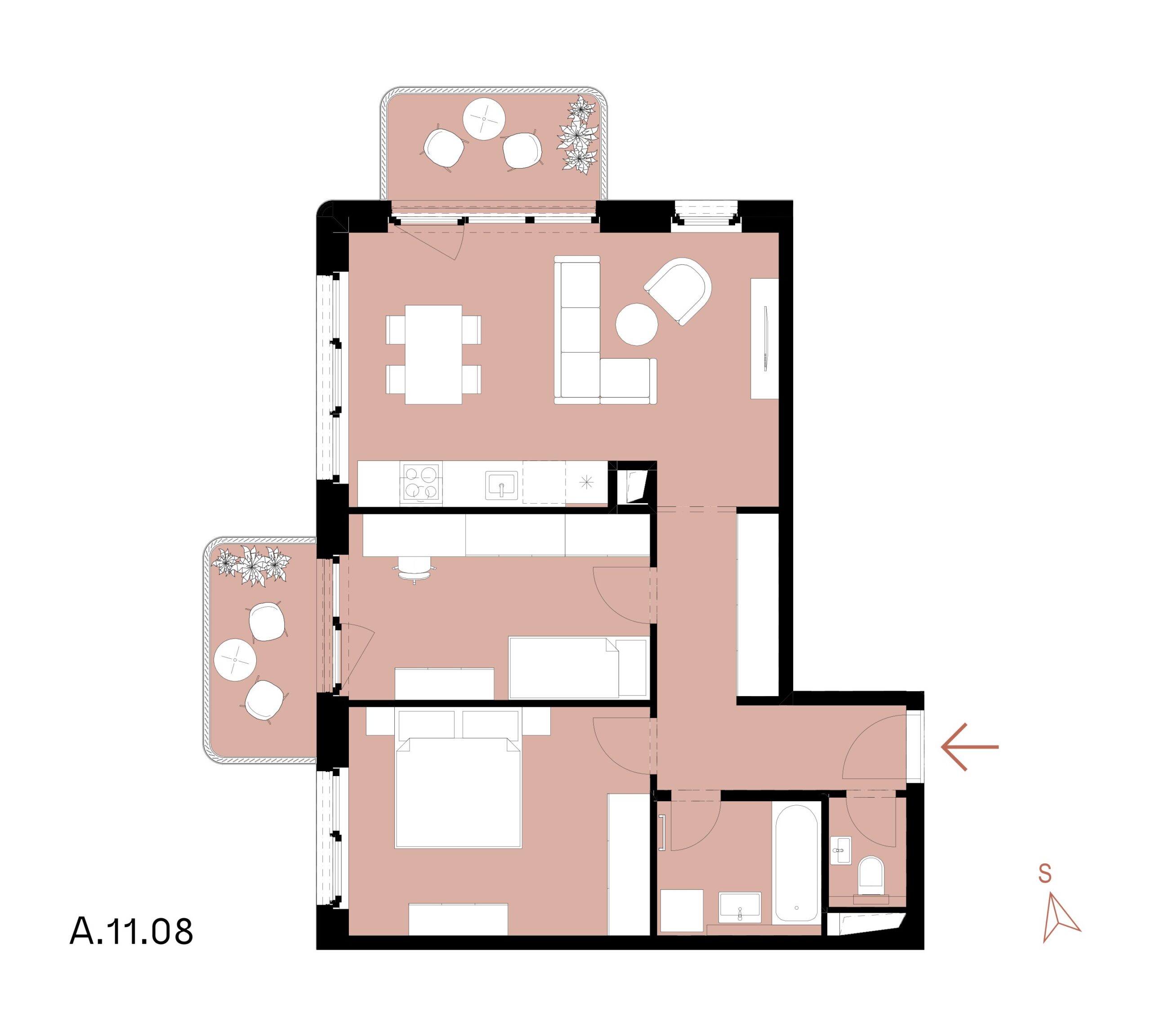 Millhaus - A.11.08 - Pôdorys