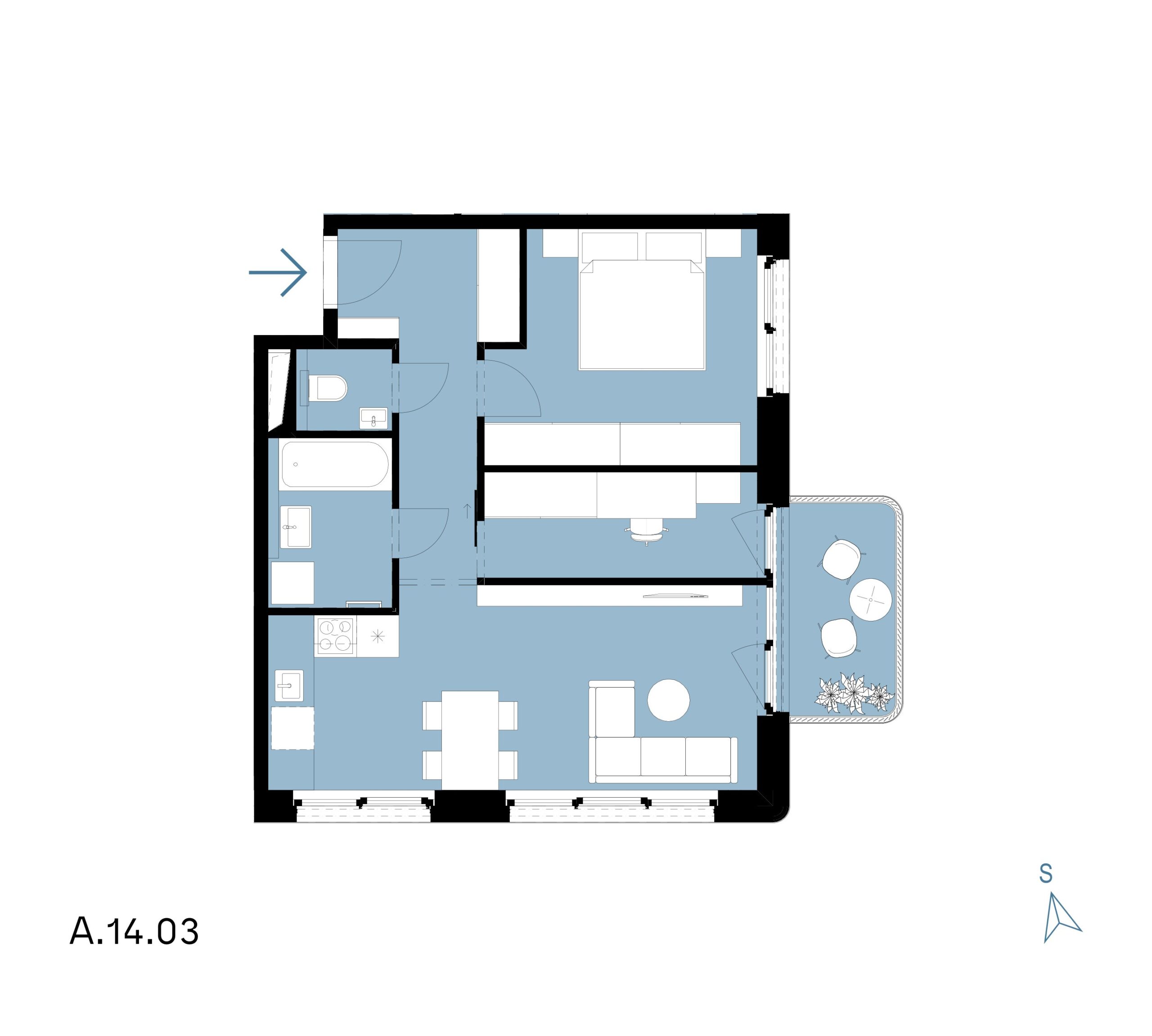Millhaus - A.14.03 - Pôdorys