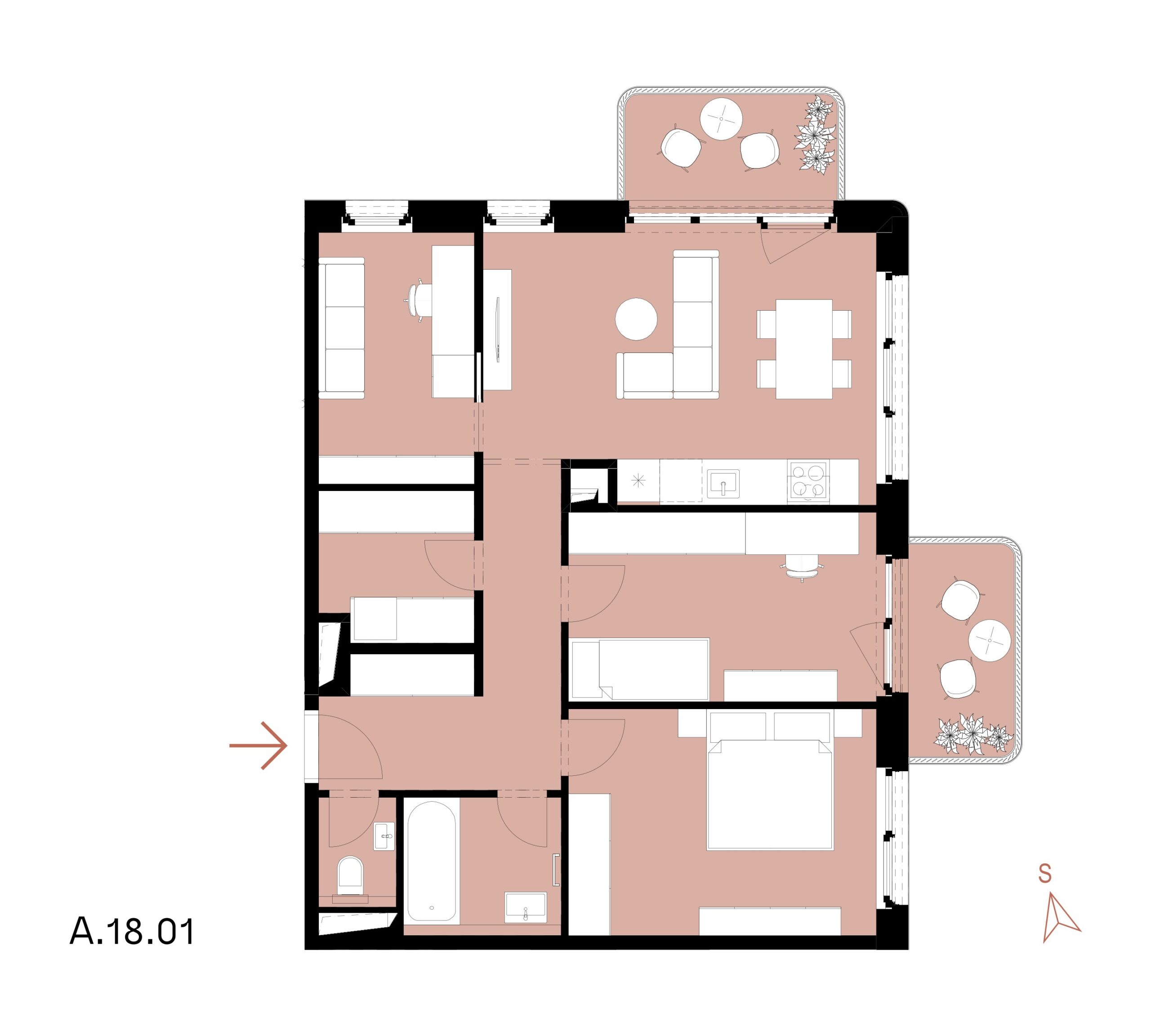 Millhaus - A.18.01 - Pôdorys