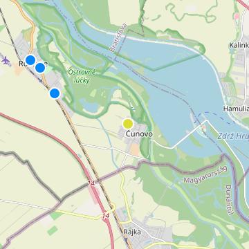 Novosadná Čunovo - map