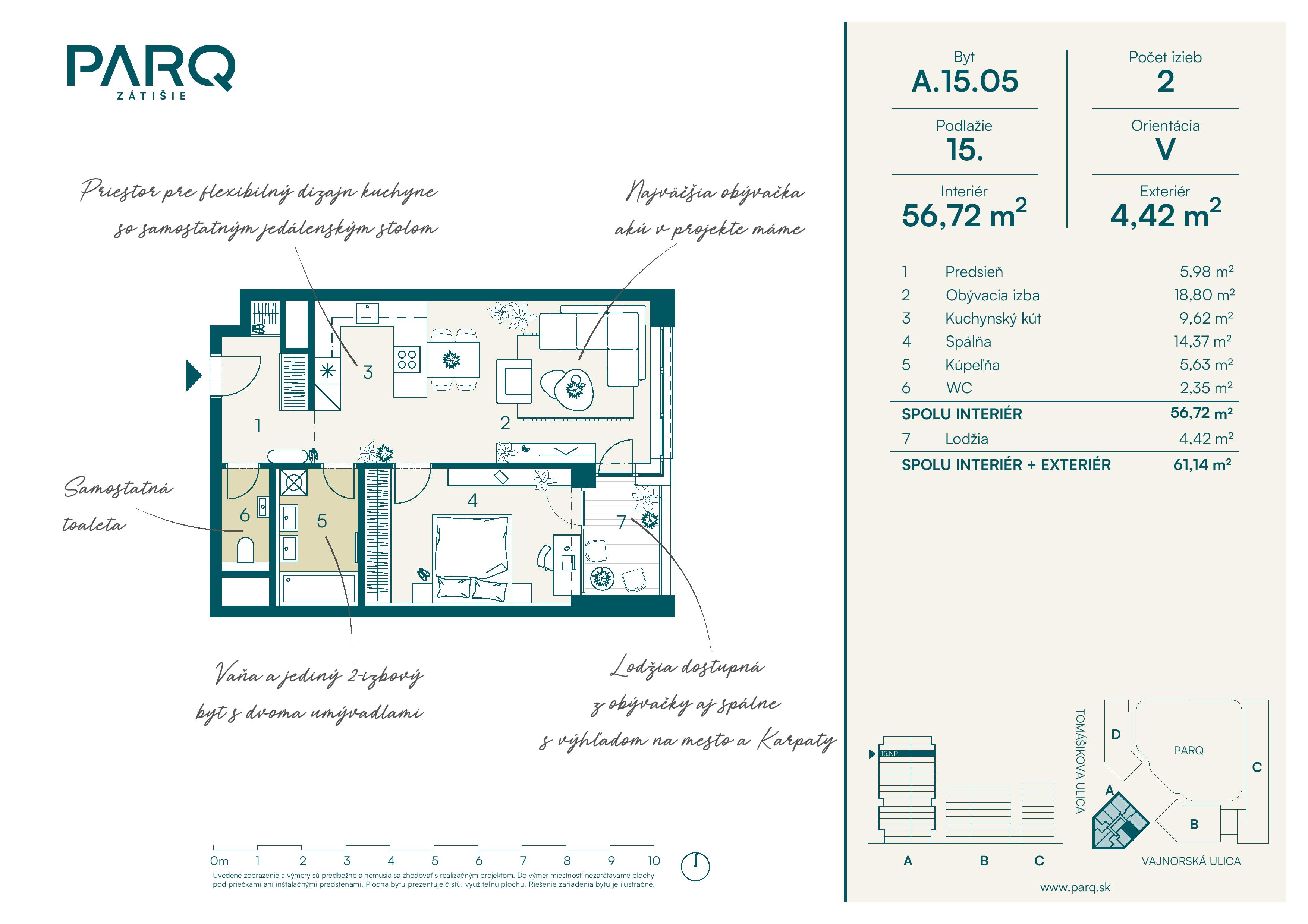 PARQ Zátišie - A.15.05 - Pôdorys