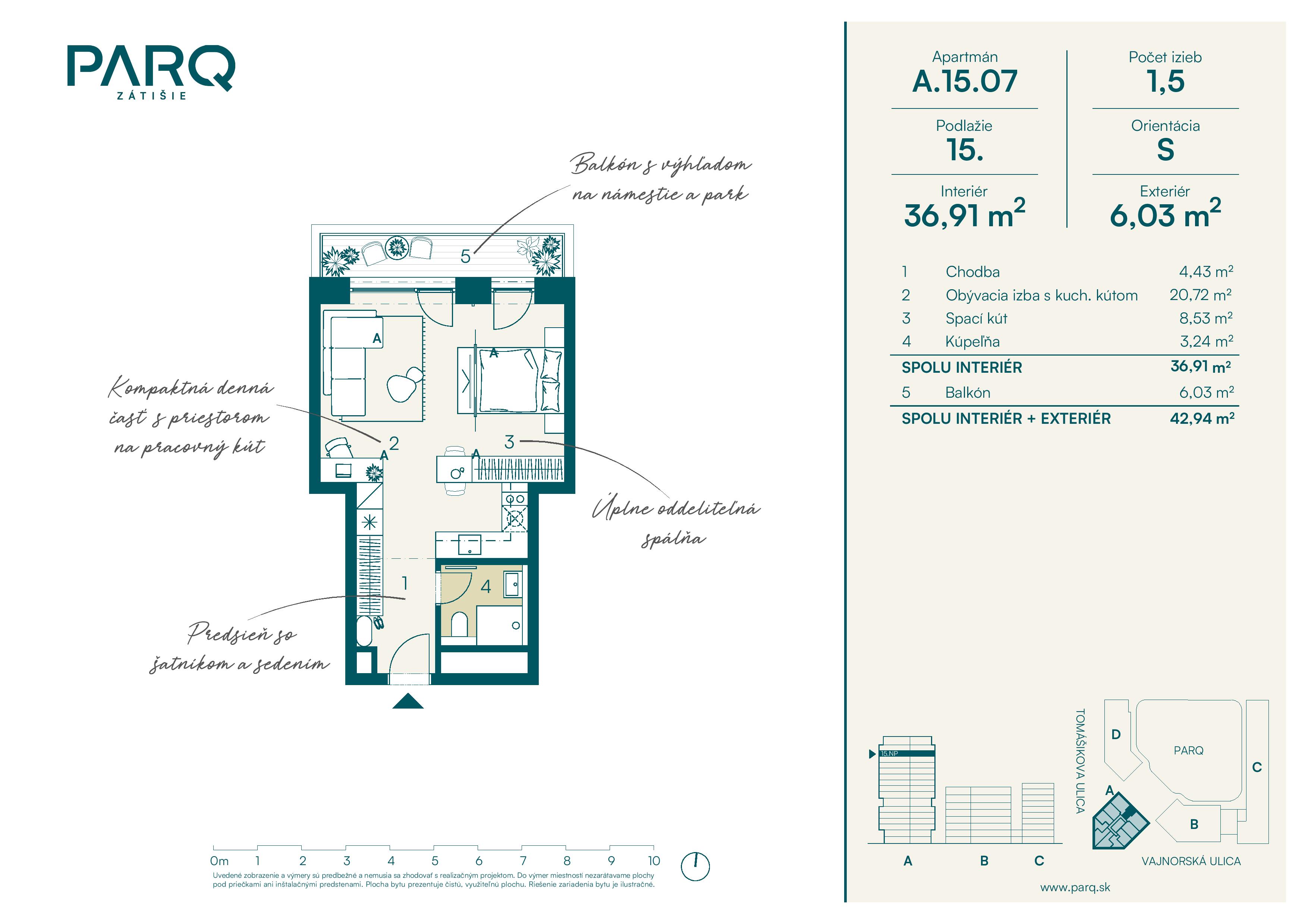 PARQ Zátišie - A.15.07 - Pôdorys