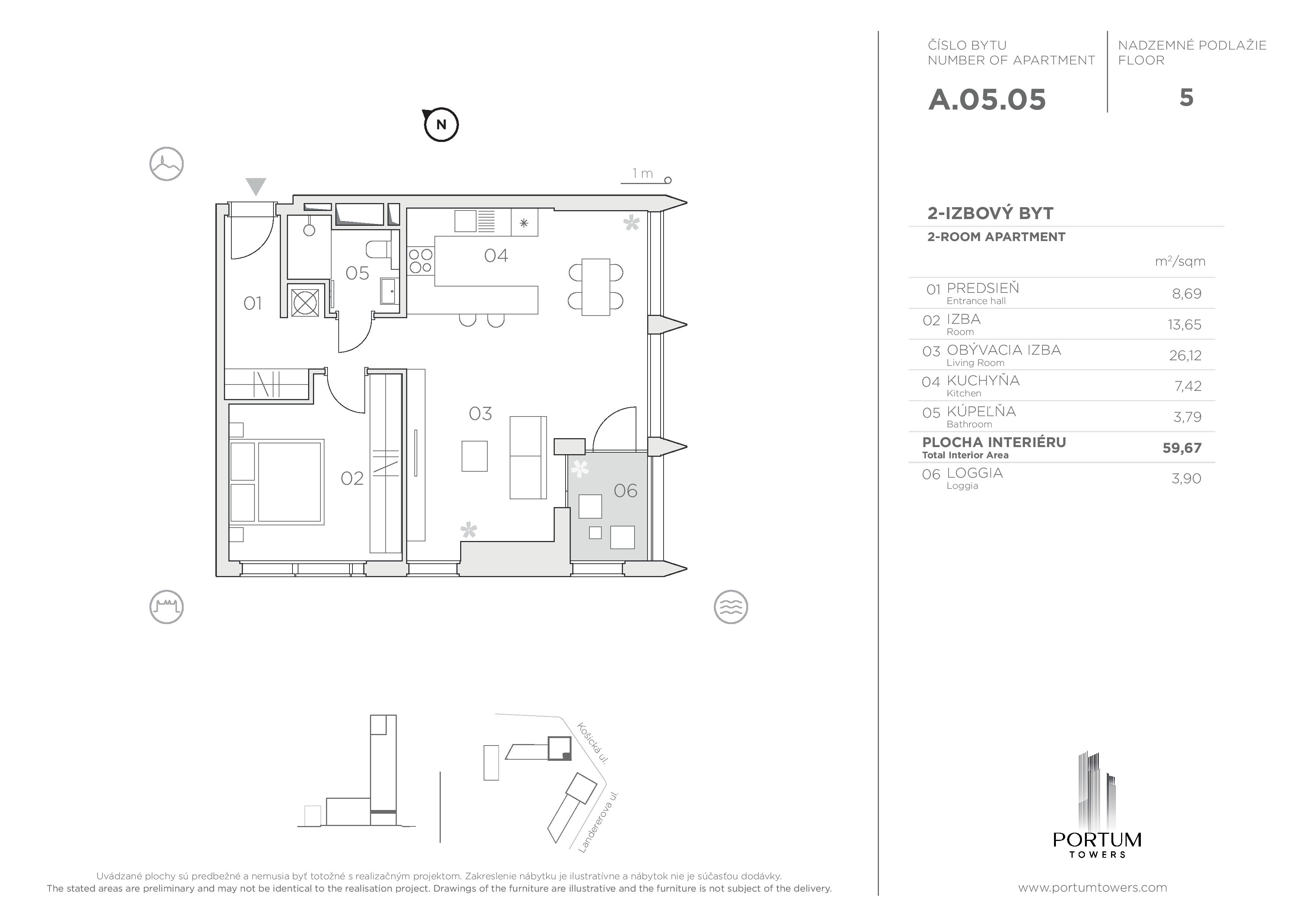 Portum Towers - A.05.05 - Pôdorys