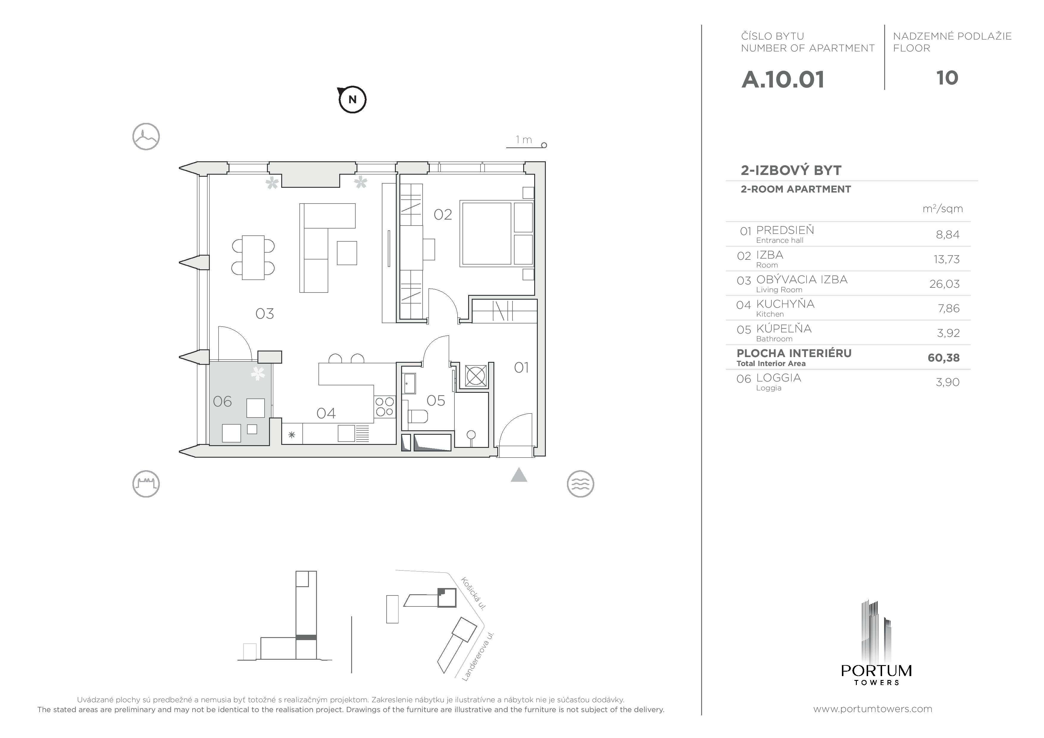 Portum Towers - A.10.01 - Pôdorys