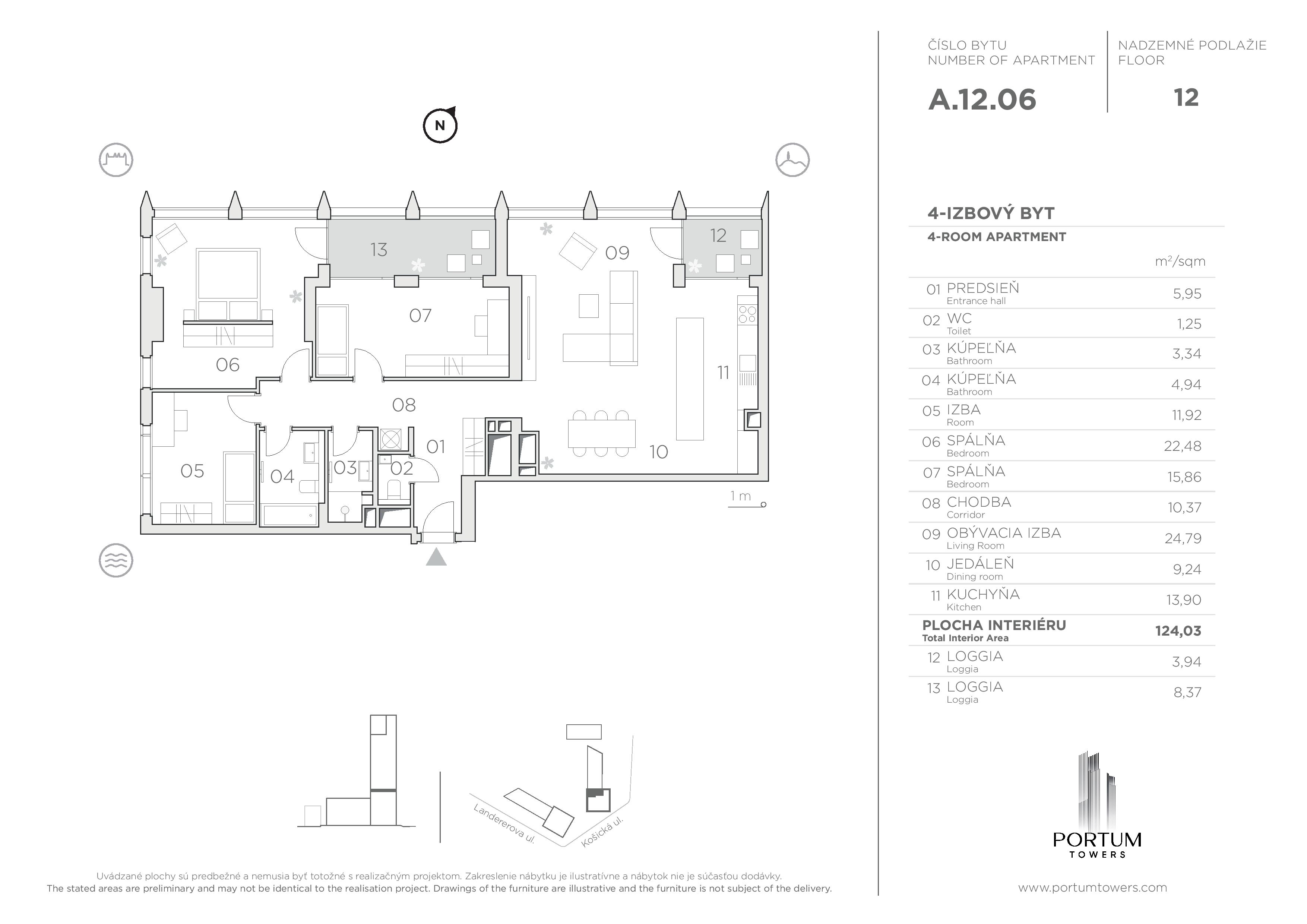 Portum Towers - A.12.06 - Pôdorys
