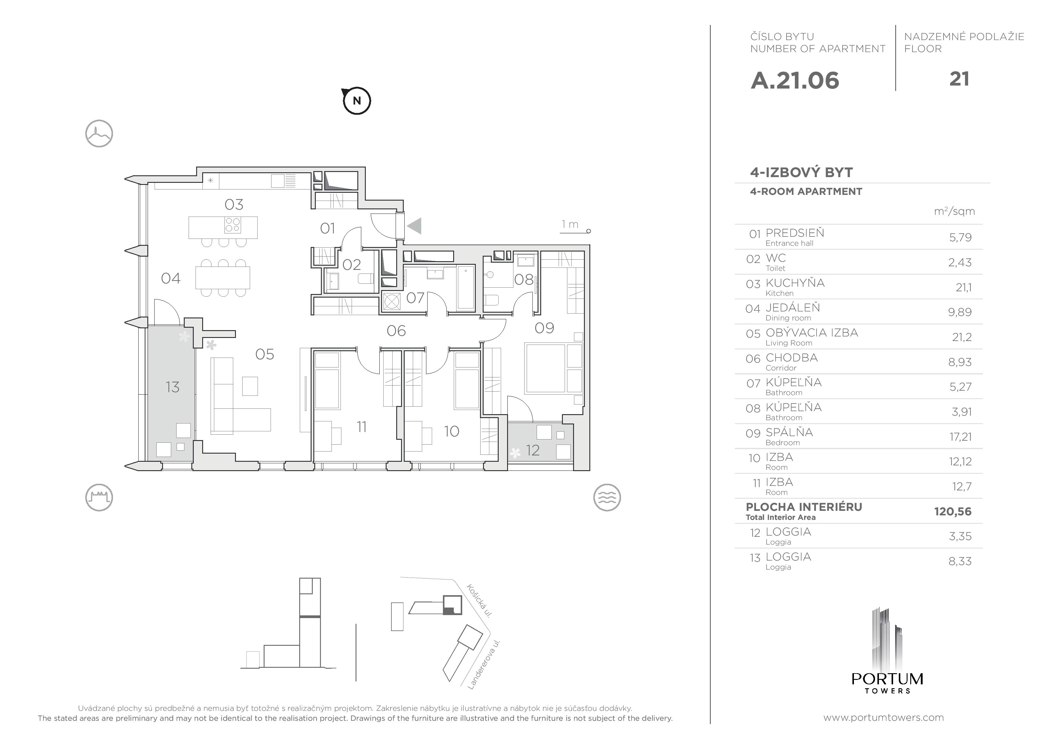 Portum Towers - A.21.06 - Pôdorys