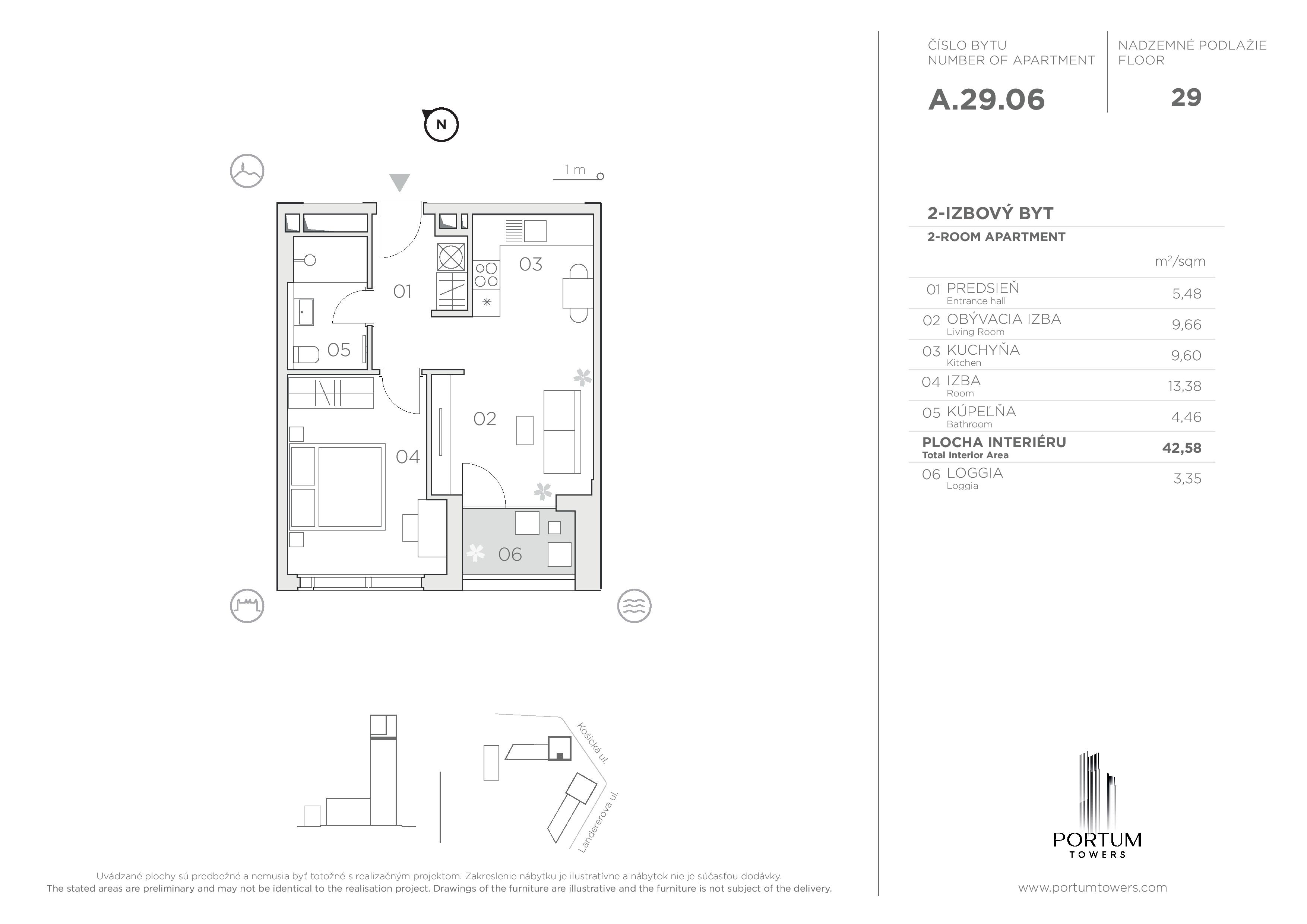 Portum Towers - A.29.06 - Pôdorys