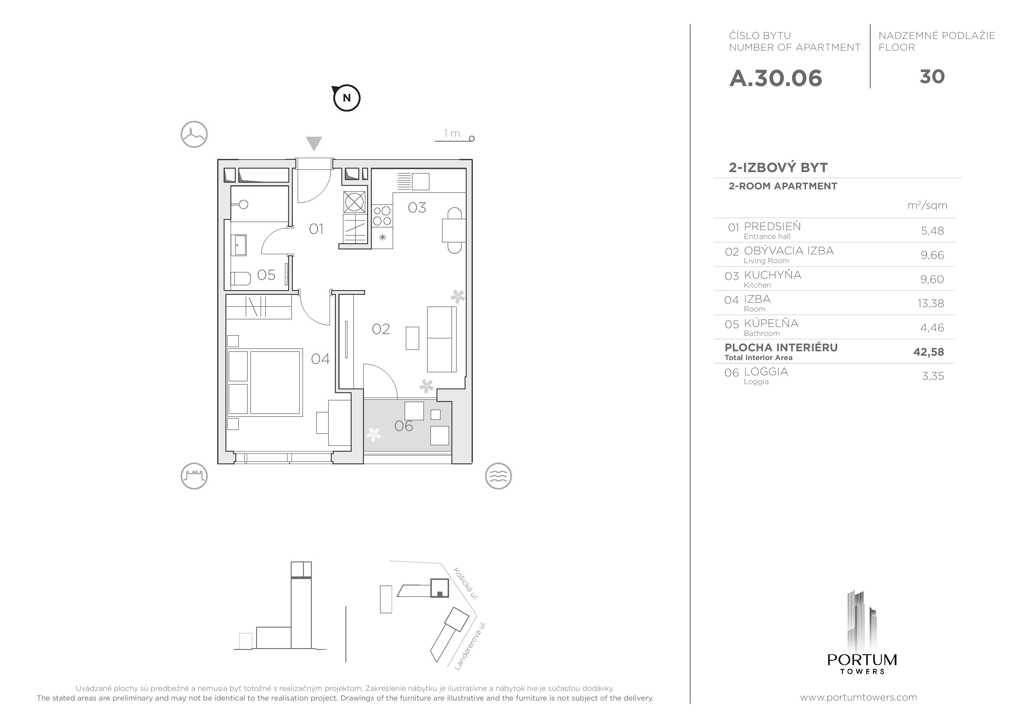 Portum Towers - A.30.06 - Pôdorys