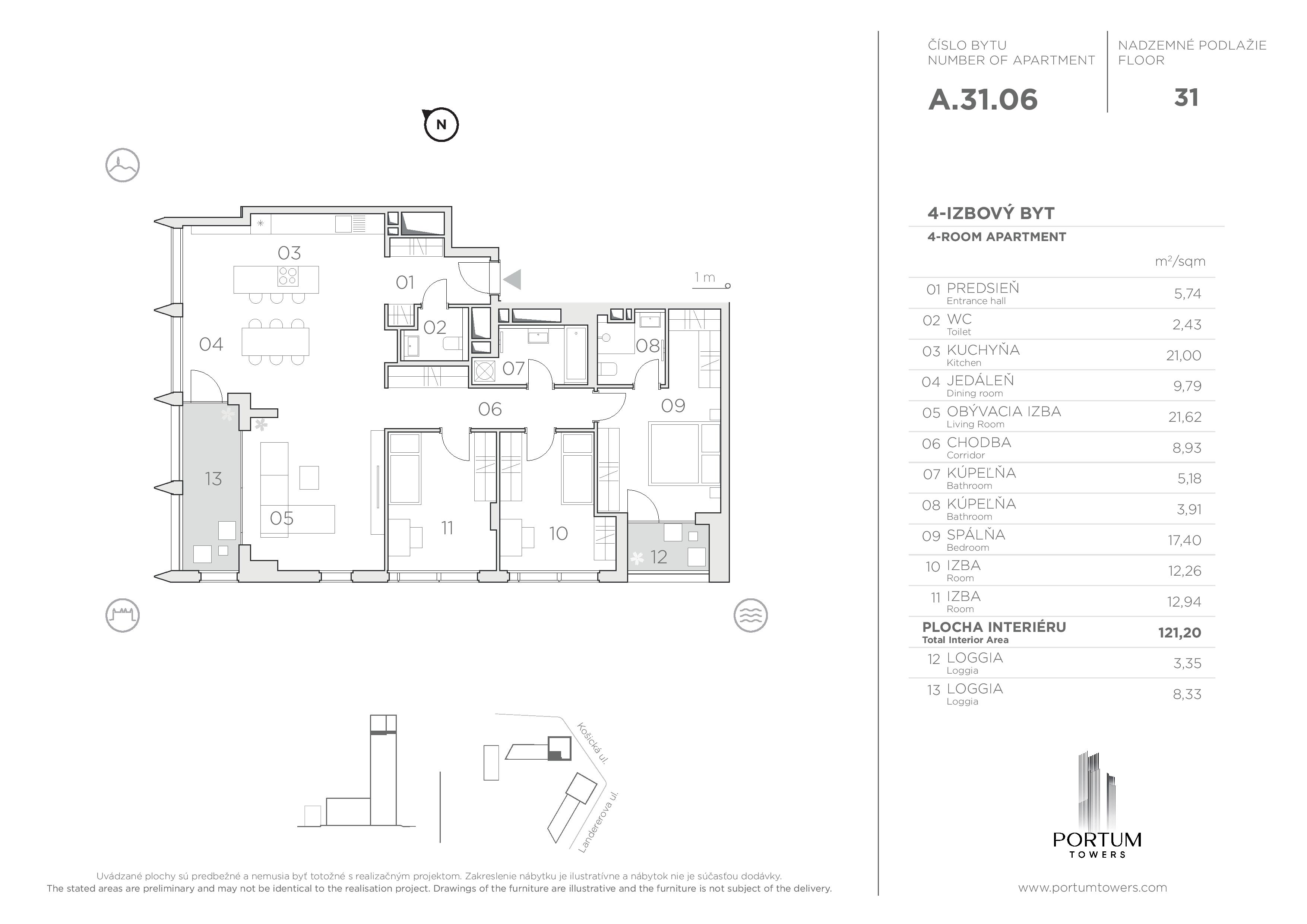 Portum Towers - A.31.06 - Pôdorys