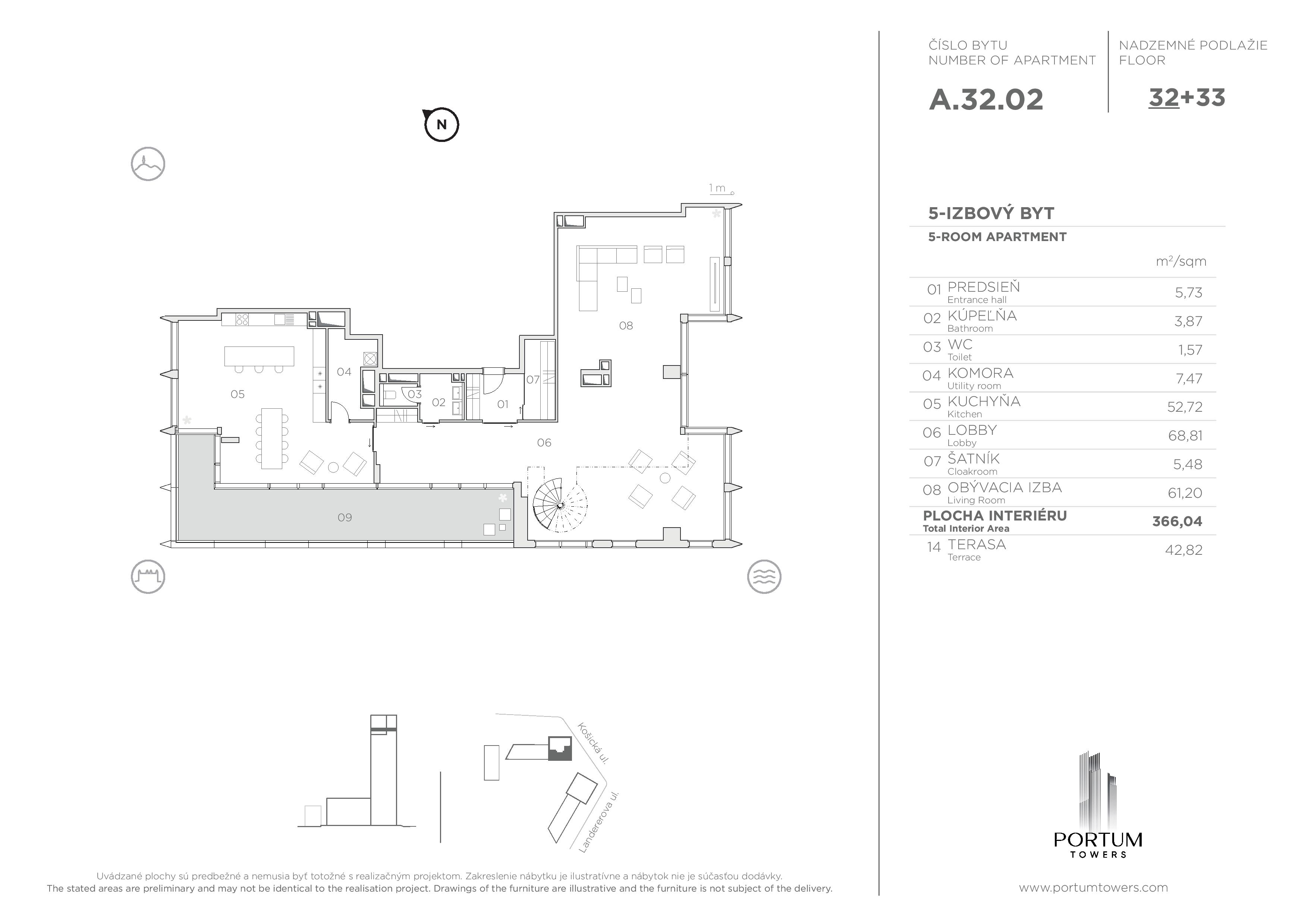 Portum Towers - A.32.02 - Pôdorys