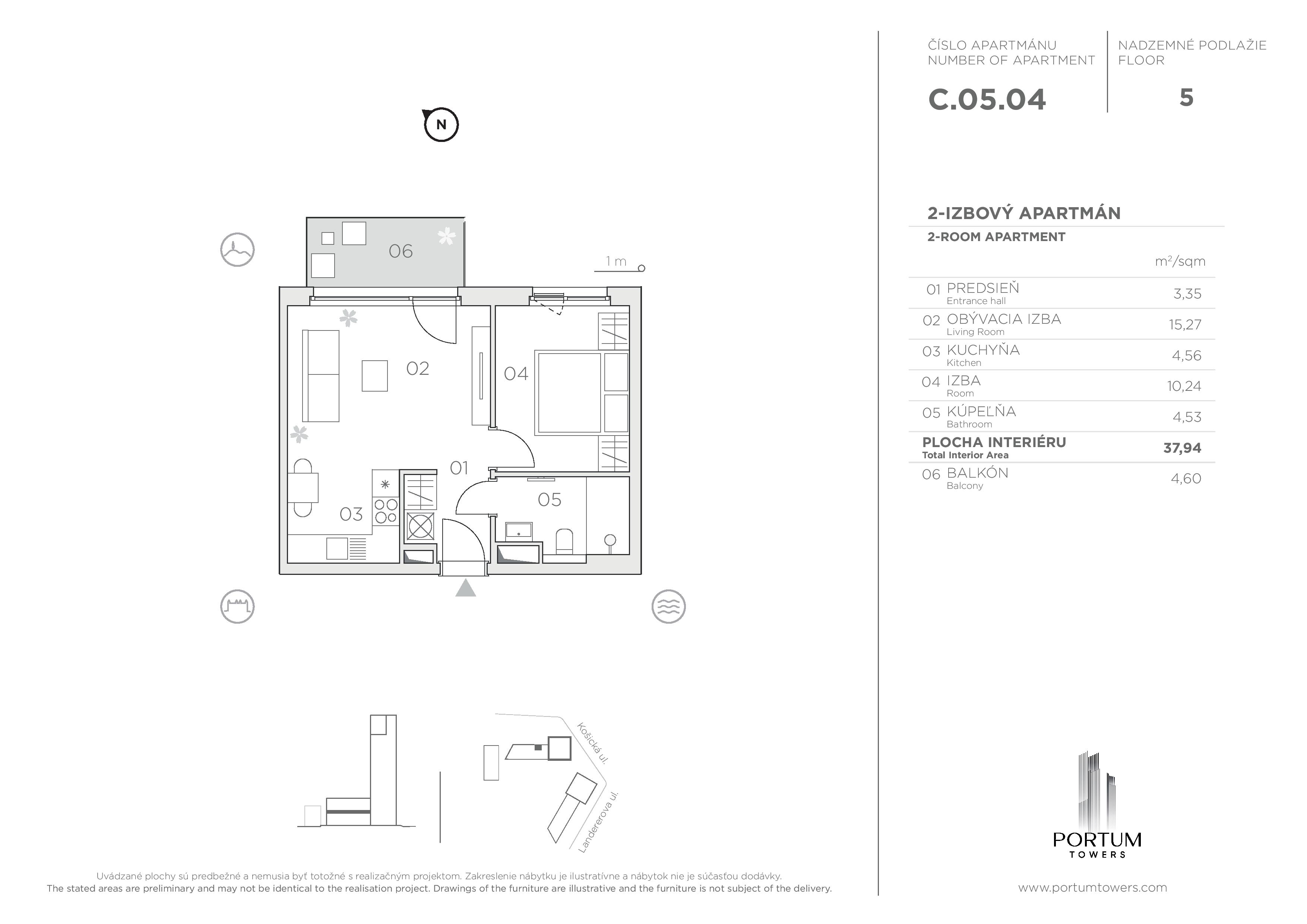 Portum Towers - C.05.04 - Pôdorys