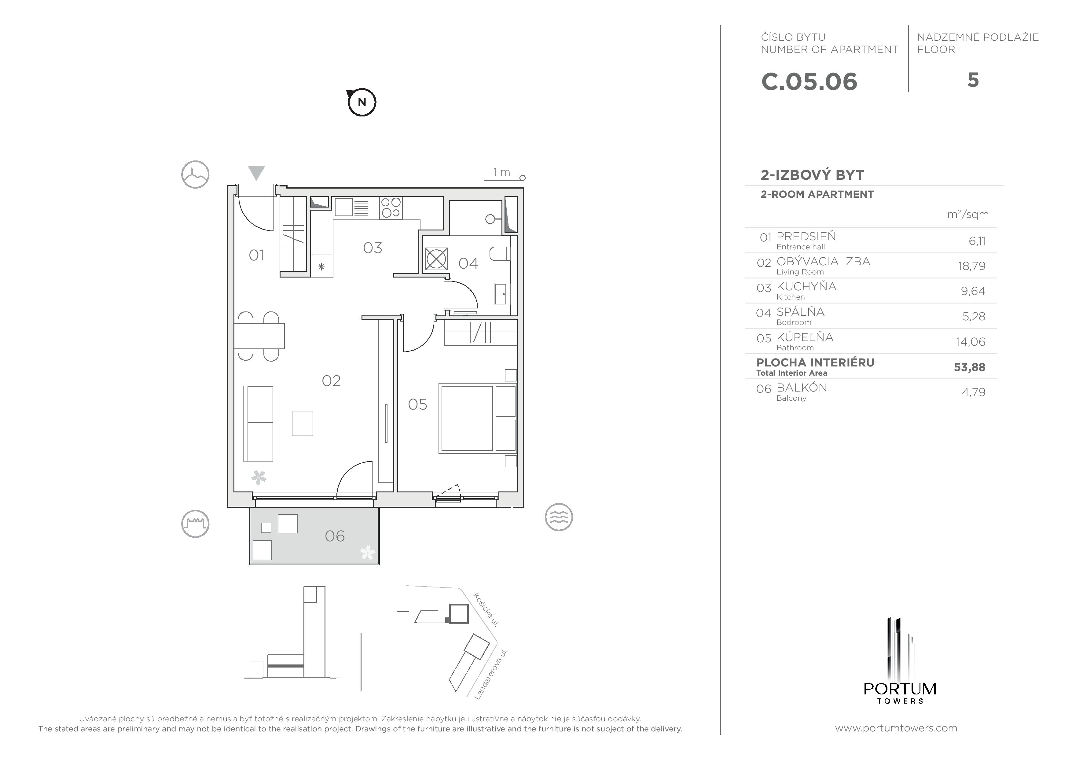 Portum Towers - C.05.06 - Pôdorys