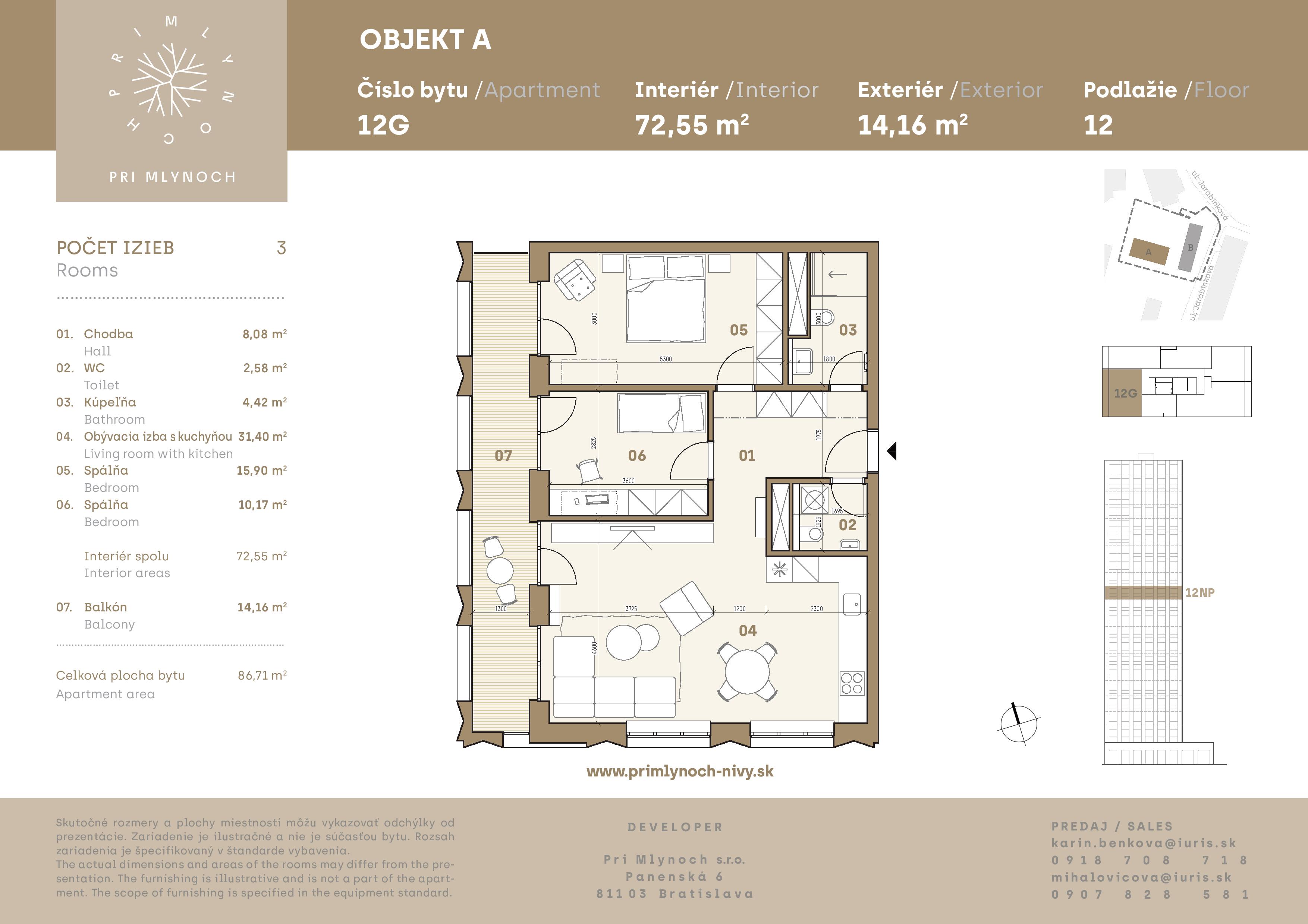 Pri Mlynoch - 12G - Pôdorys