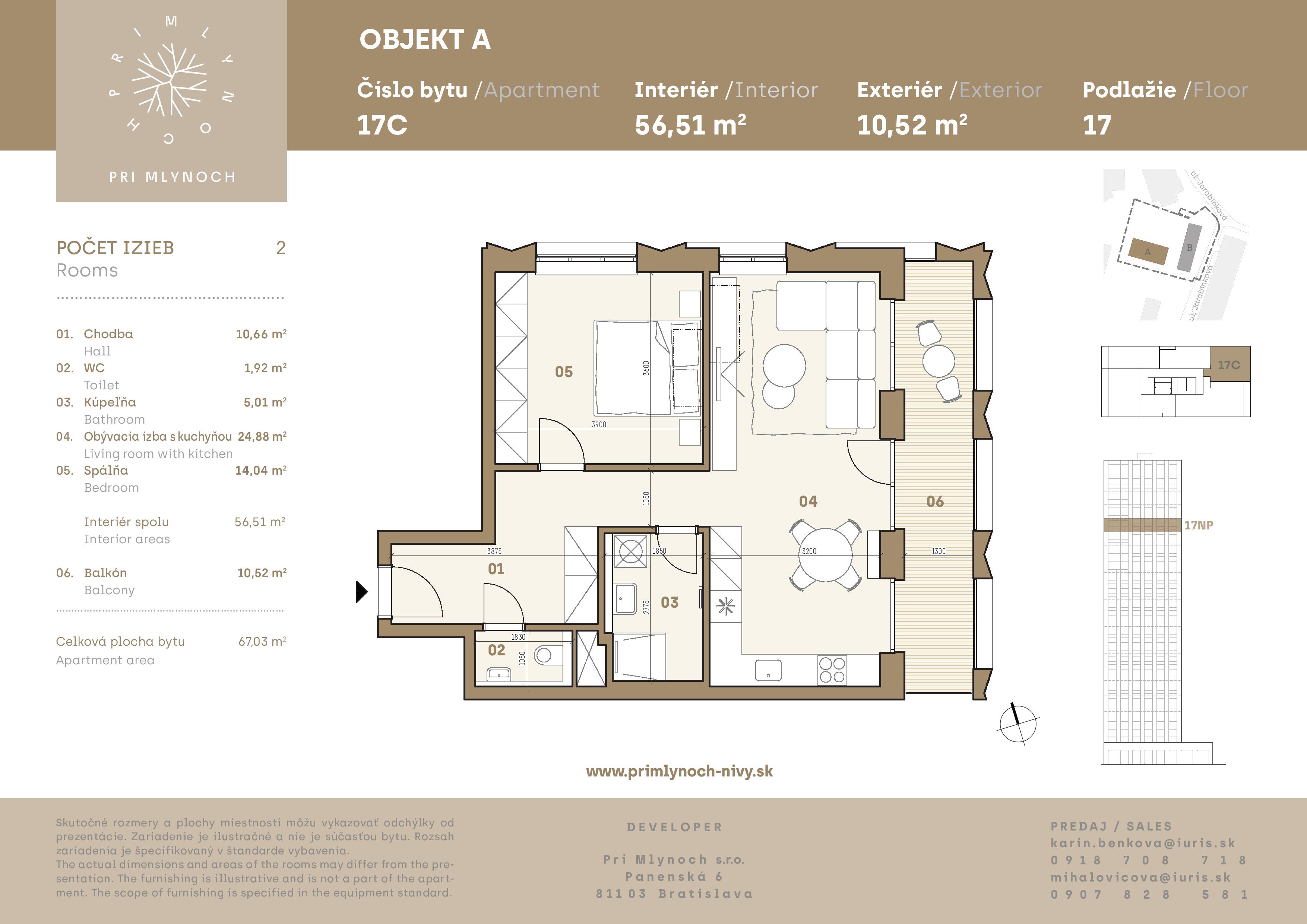 Pri Mlynoch - 17C - Pôdorys
