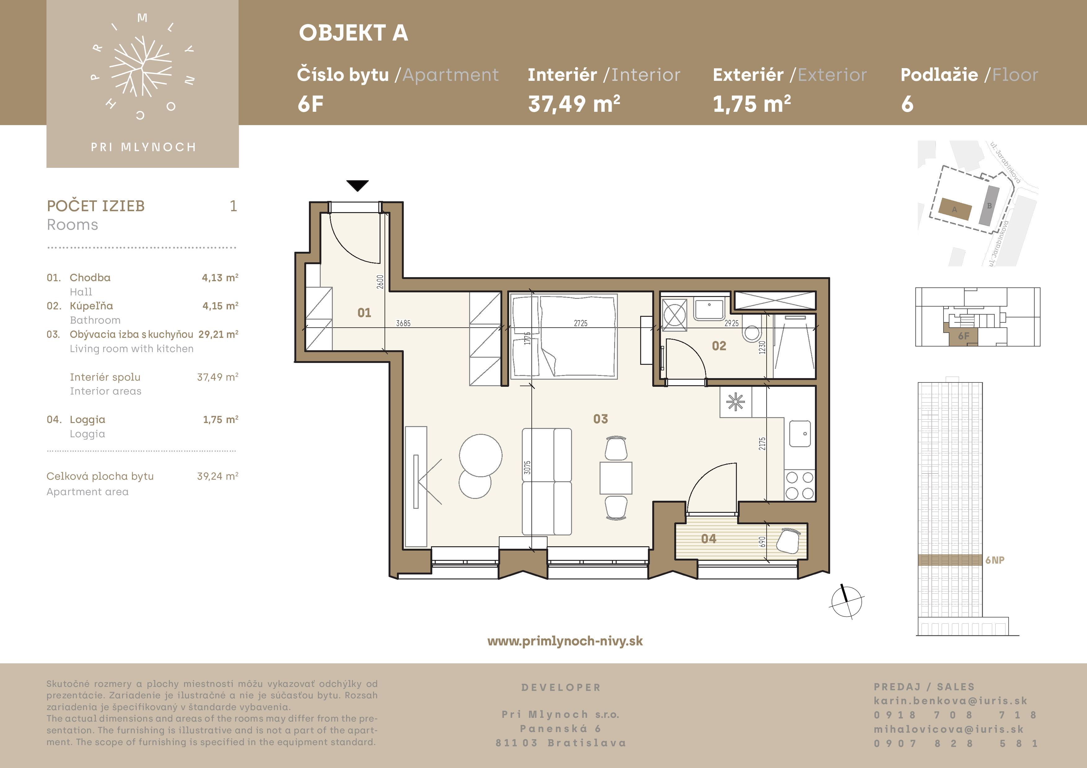 Pri Mlynoch - 6F - Pôdorys