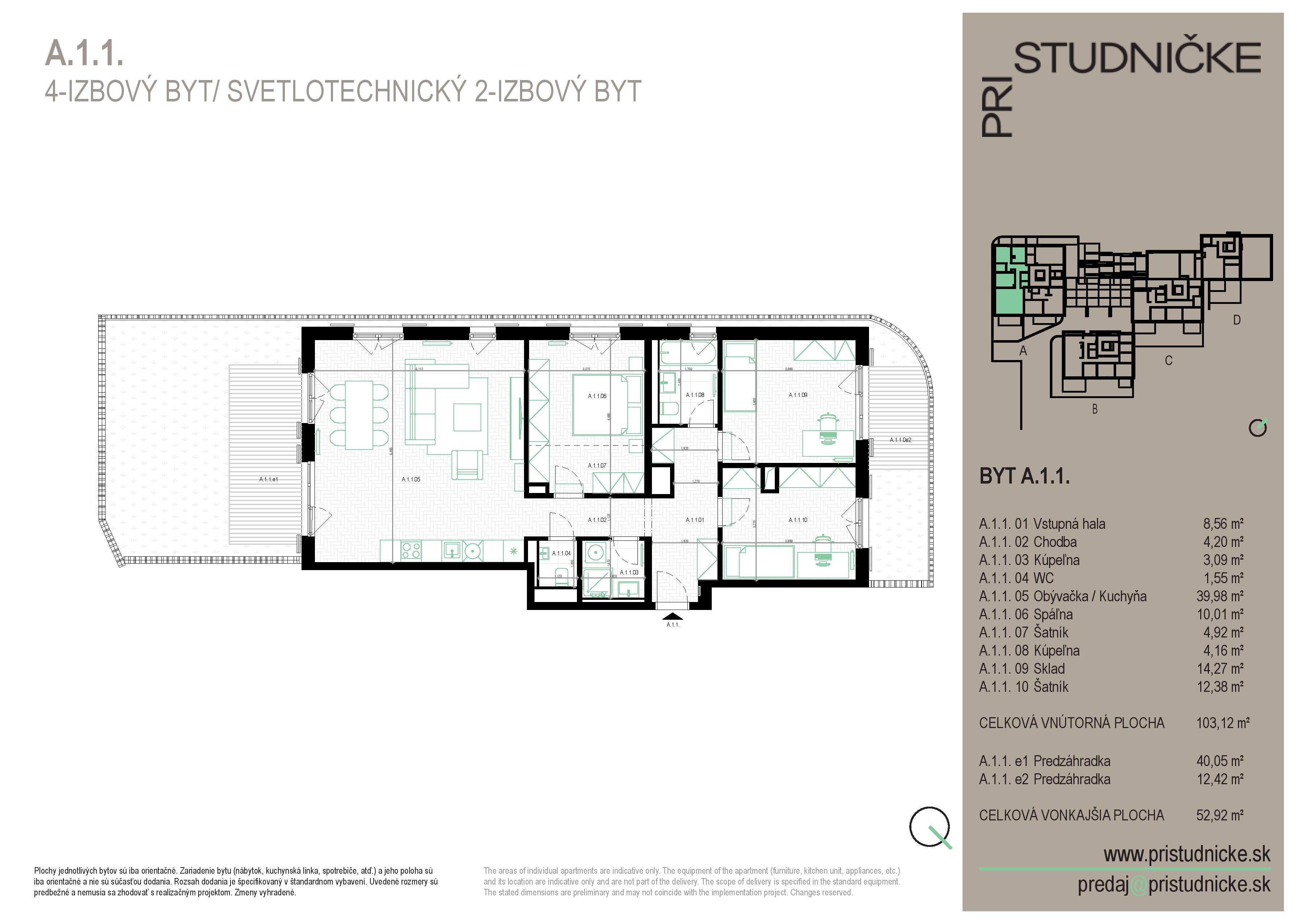 pri Železnej studničke - A.1.1 - Pôdorys