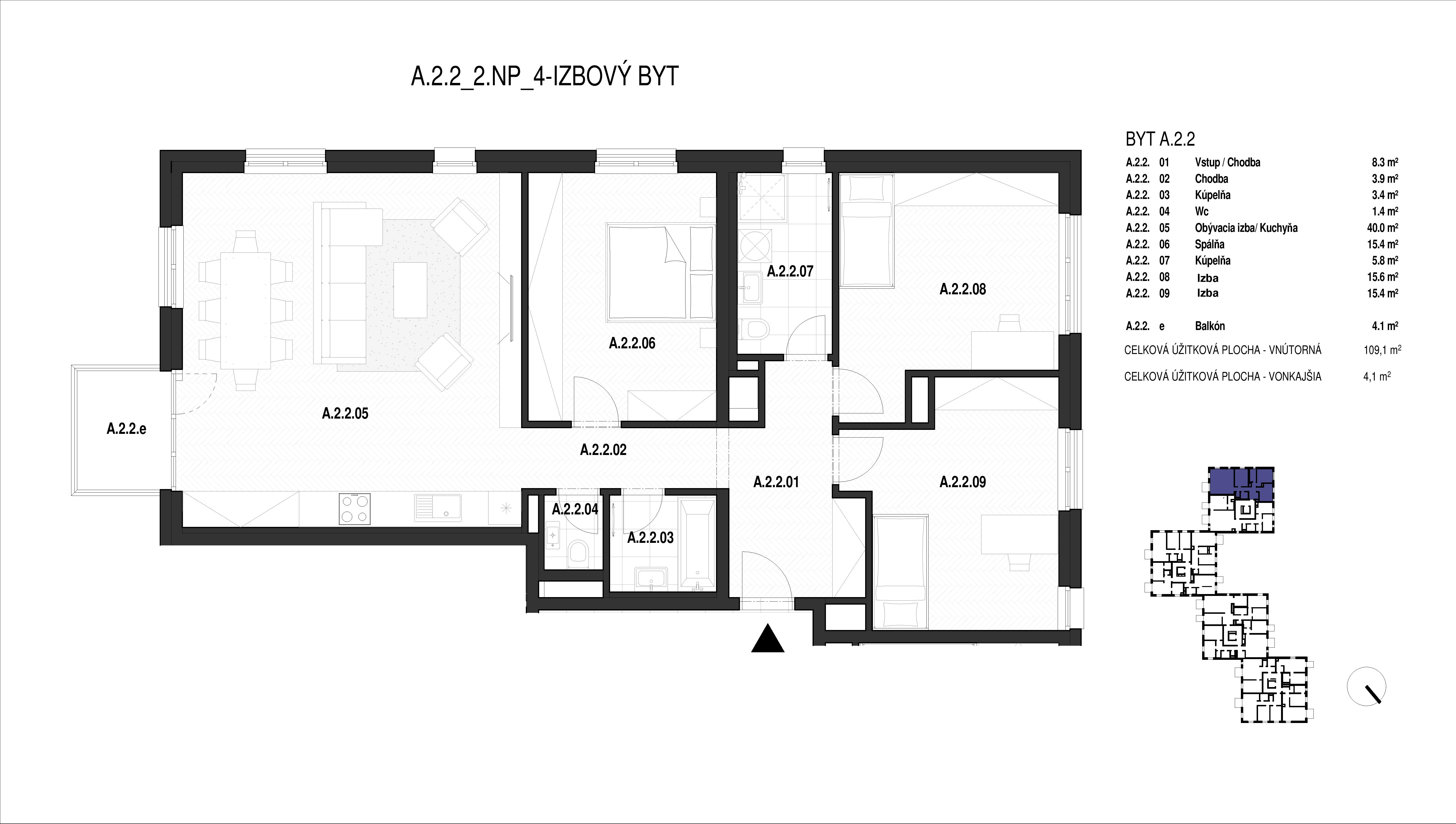 pri Železnej studničke - A.2.2 - Pôdorys