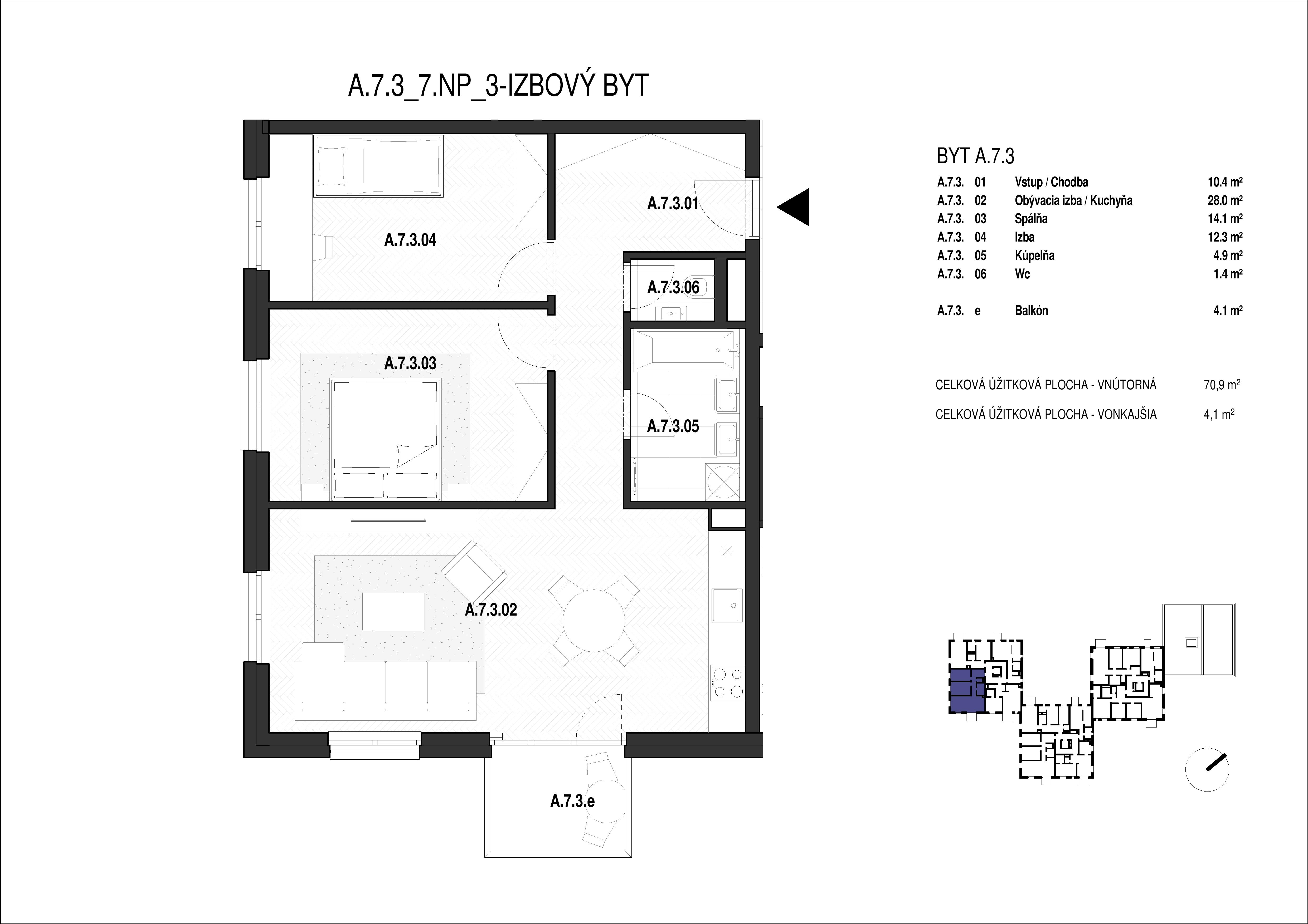 pri Železnej studničke - A.7.3 - Pôdorys