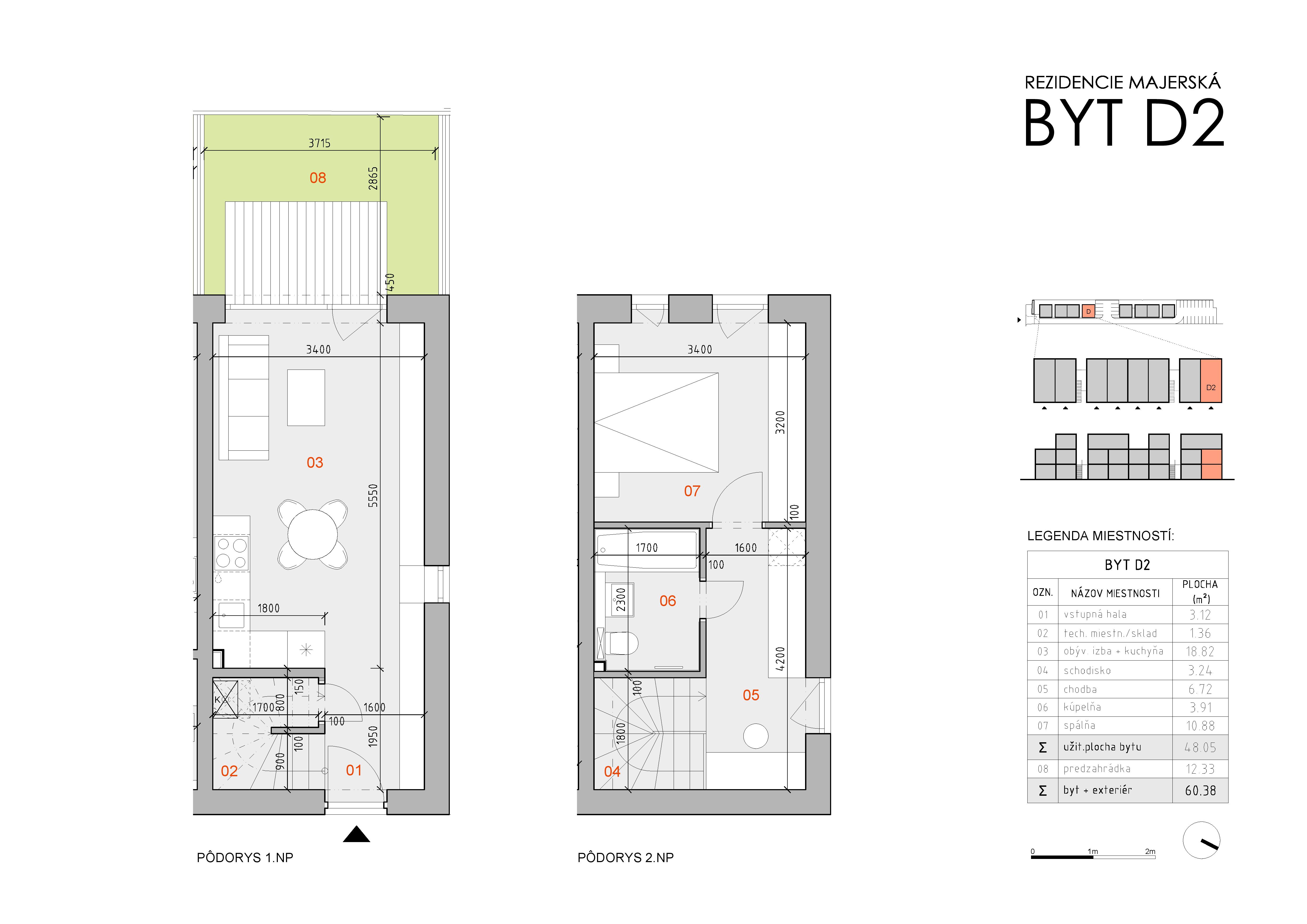 Rezidencia Majerská - D2 - Pôdorys