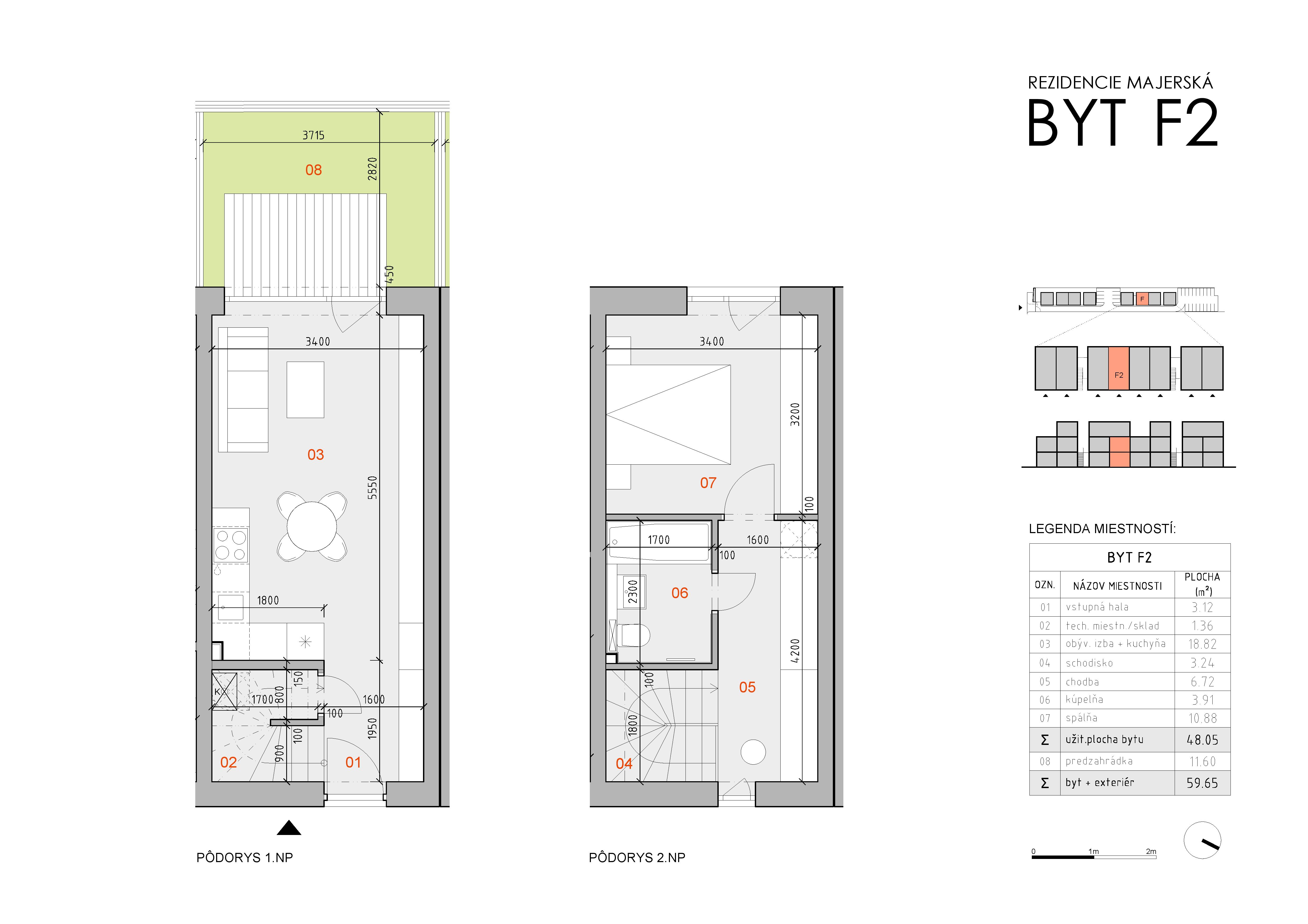 Rezidencia Majerská - F2 - Pôdorys