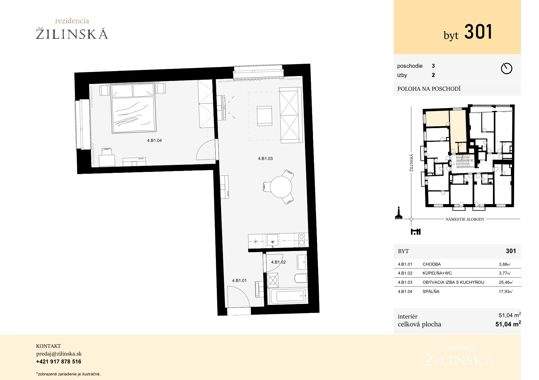 Rezidencia Žilinská - 301 - Pôdorys