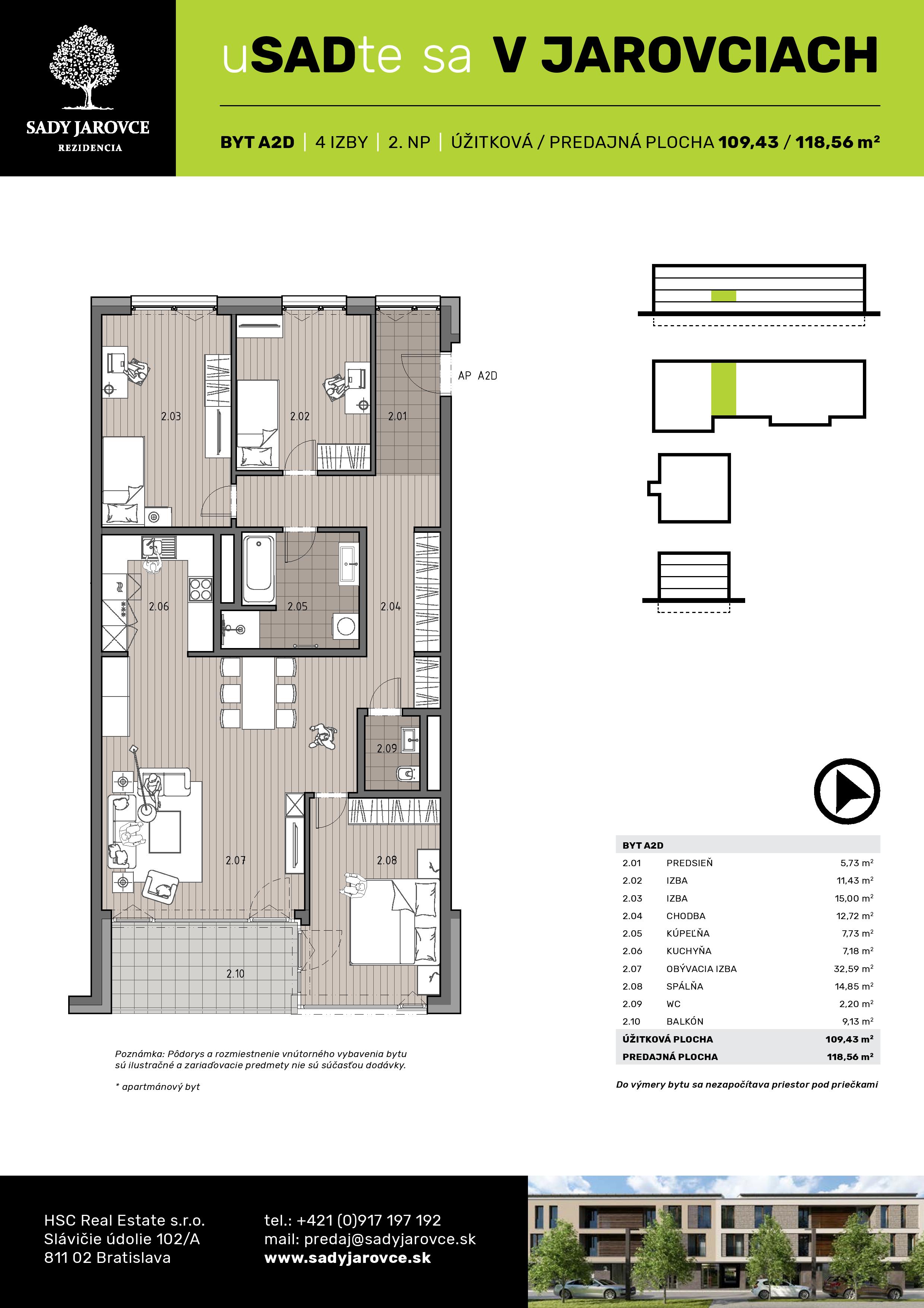 Sady Jarovce - A2D - Pôdorys
