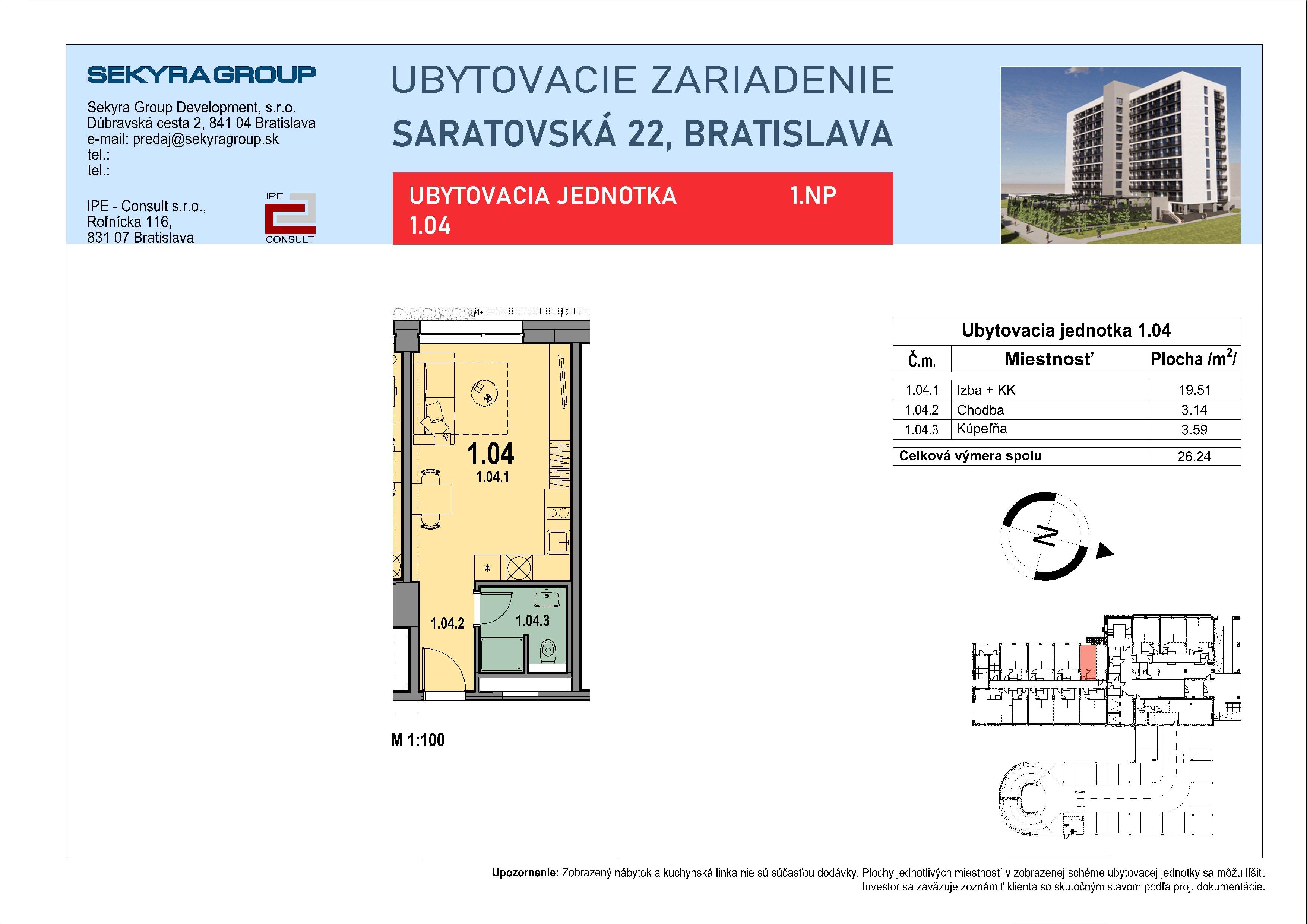 Saratovská 22 - 1.04 - Pôdorys