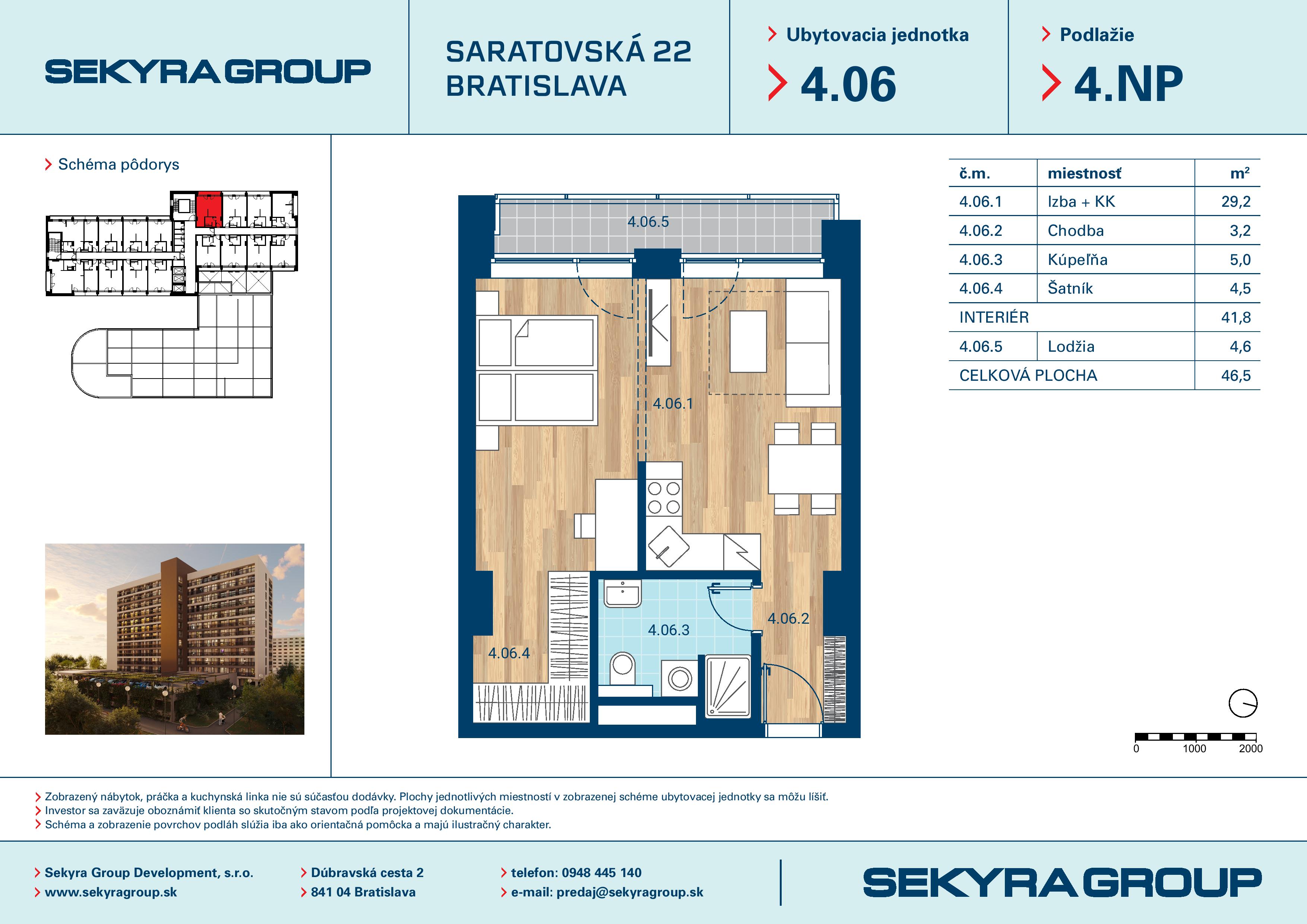 Saratovská 22 - 4.06 - Pôdorys