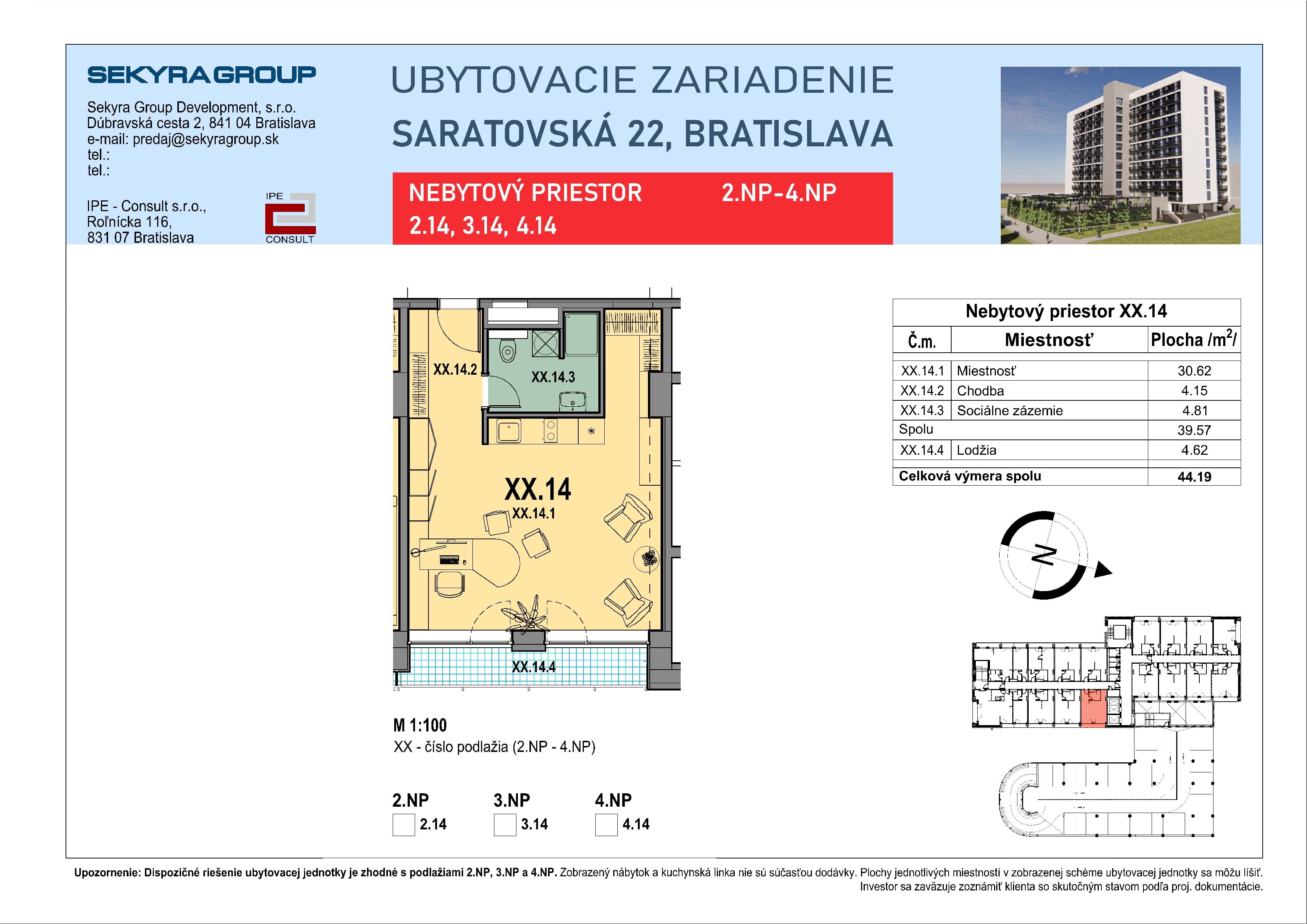 Saratovská 22 - 4.14 - Pôdorys