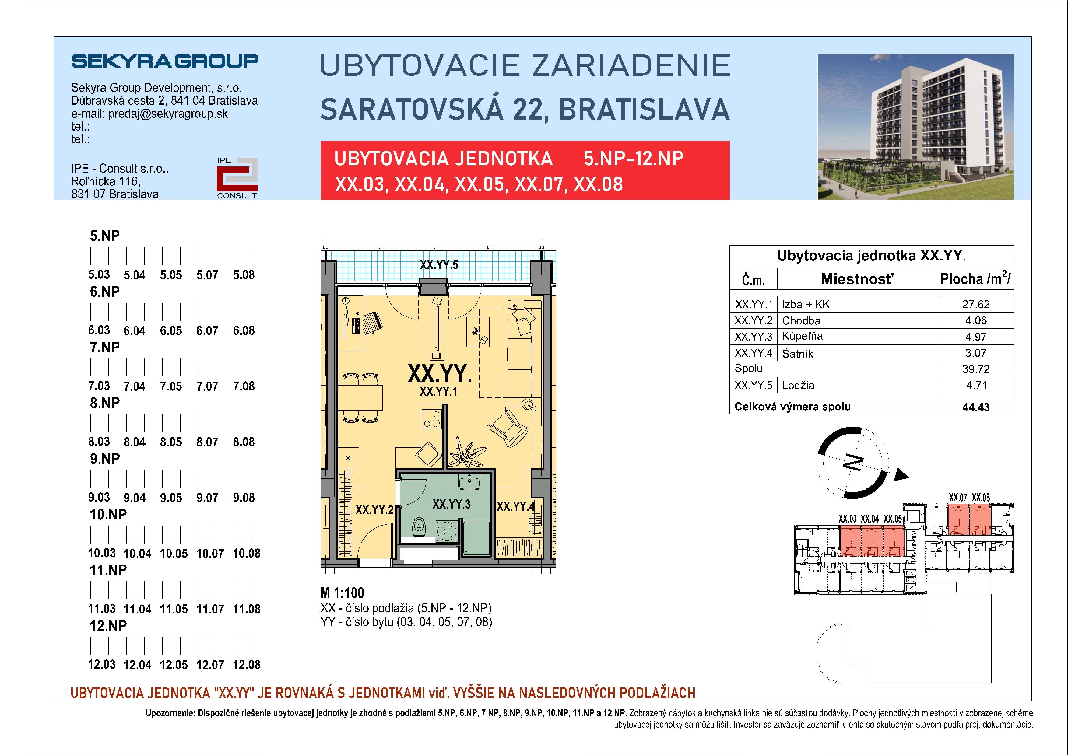 Saratovská 22 - 8.04 - Pôdorys
