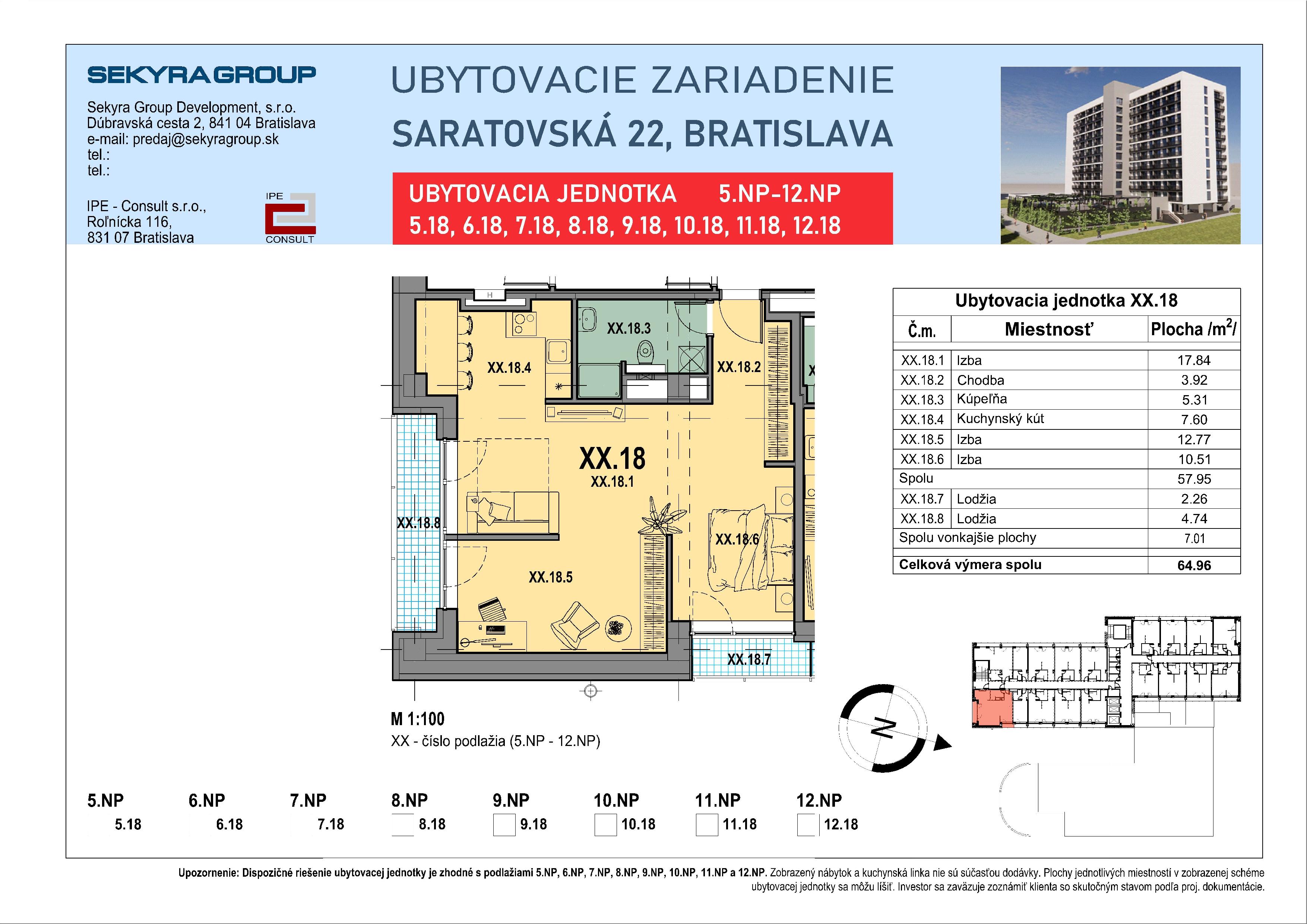 Saratovská 22 - 9.18 - Pôdorys
