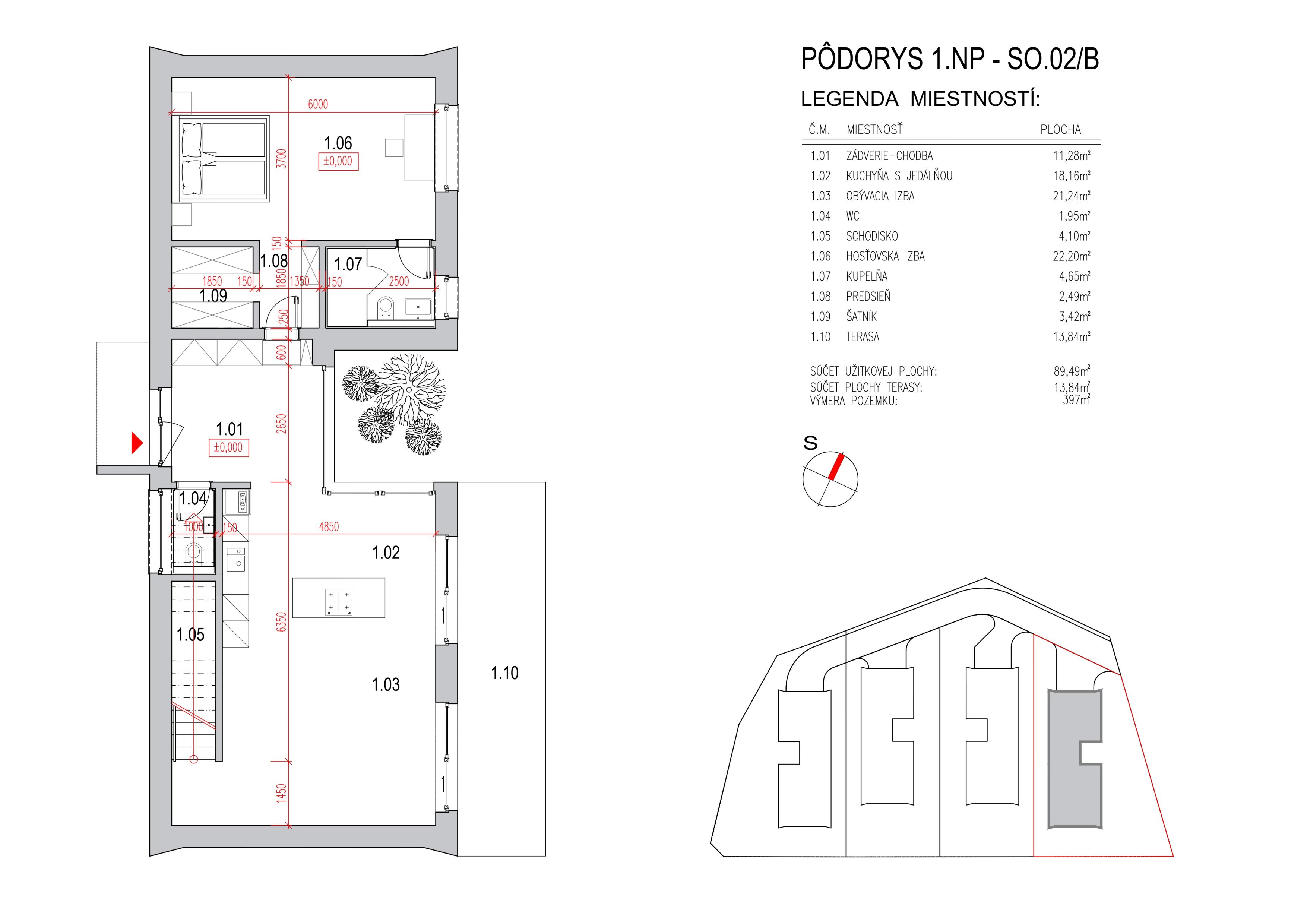 Sliačska - RD SO.02B - Pôdorys