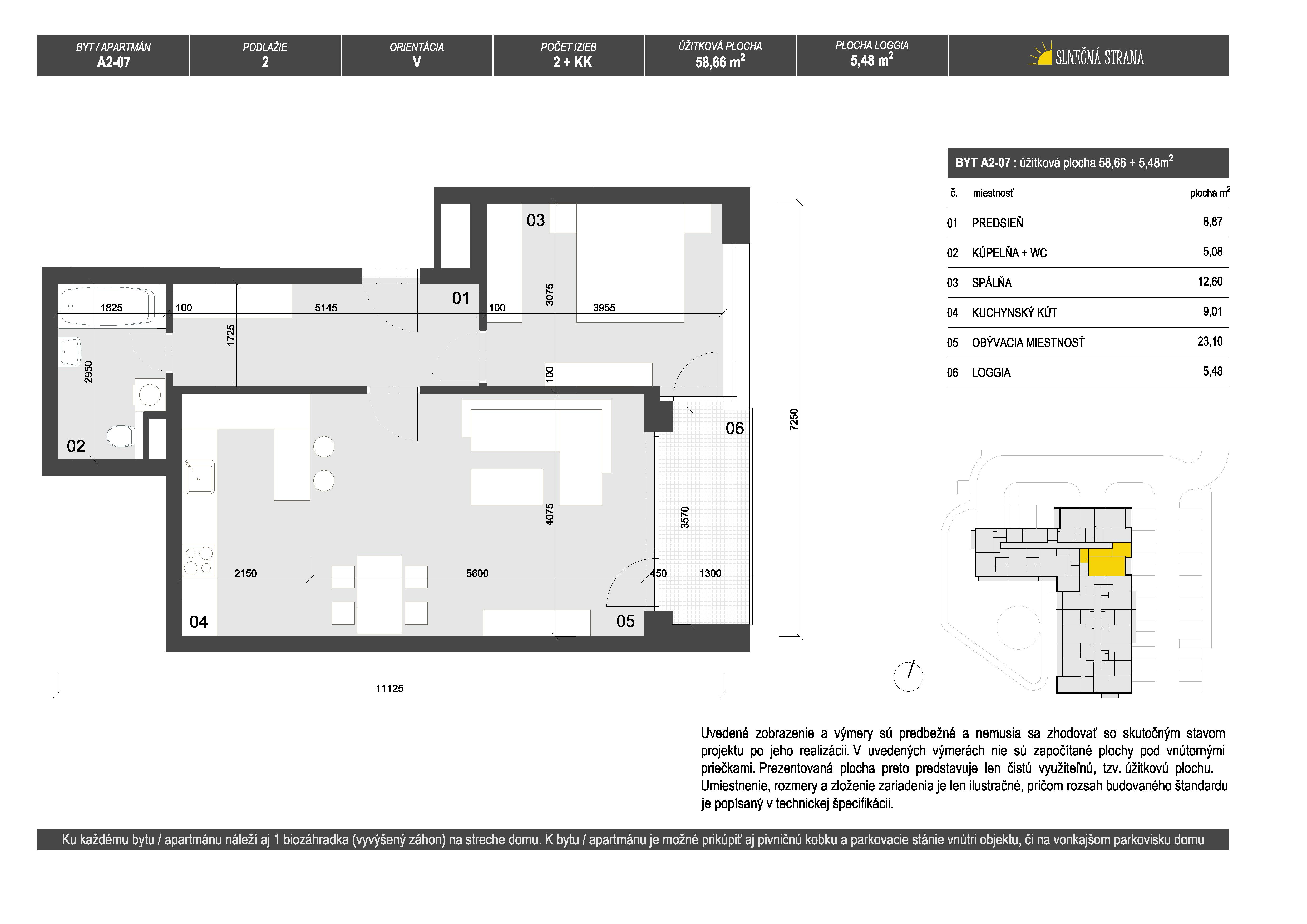 Slnečná strana - A2-07 - Pôdorys