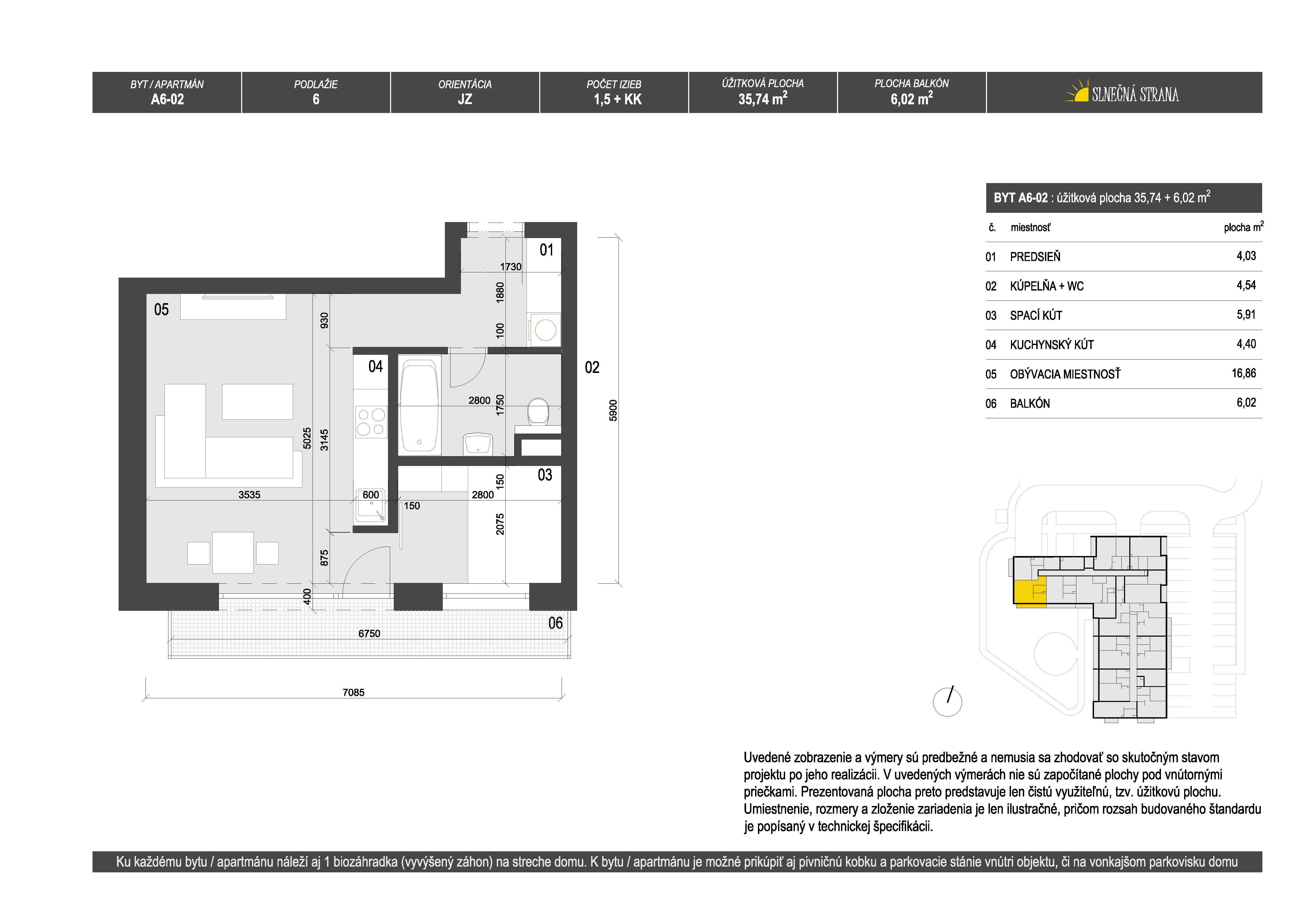 Slnečná strana - A6-02 - Pôdorys