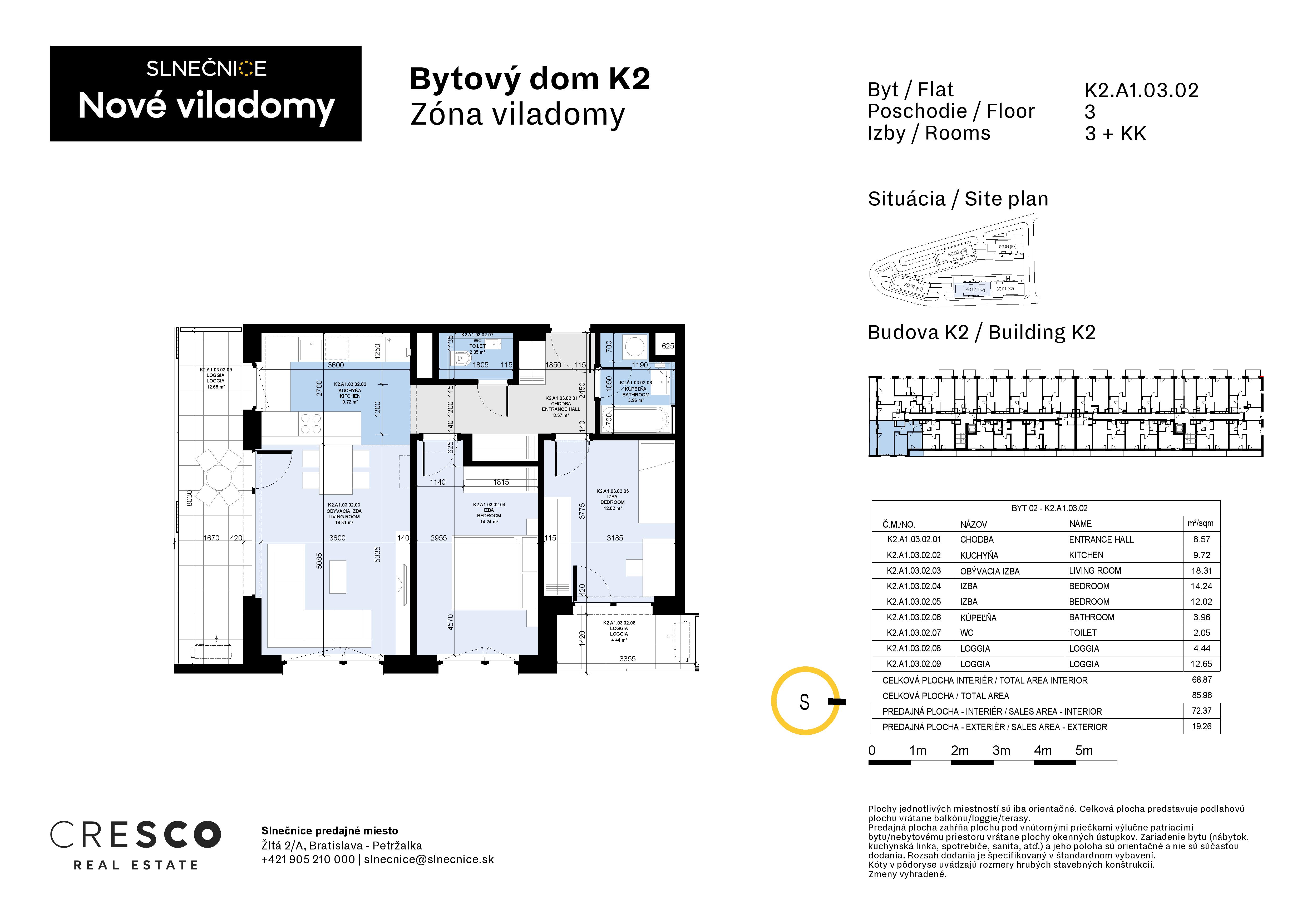 Slnečnice - K2.A1.03.02 - Pôdorys