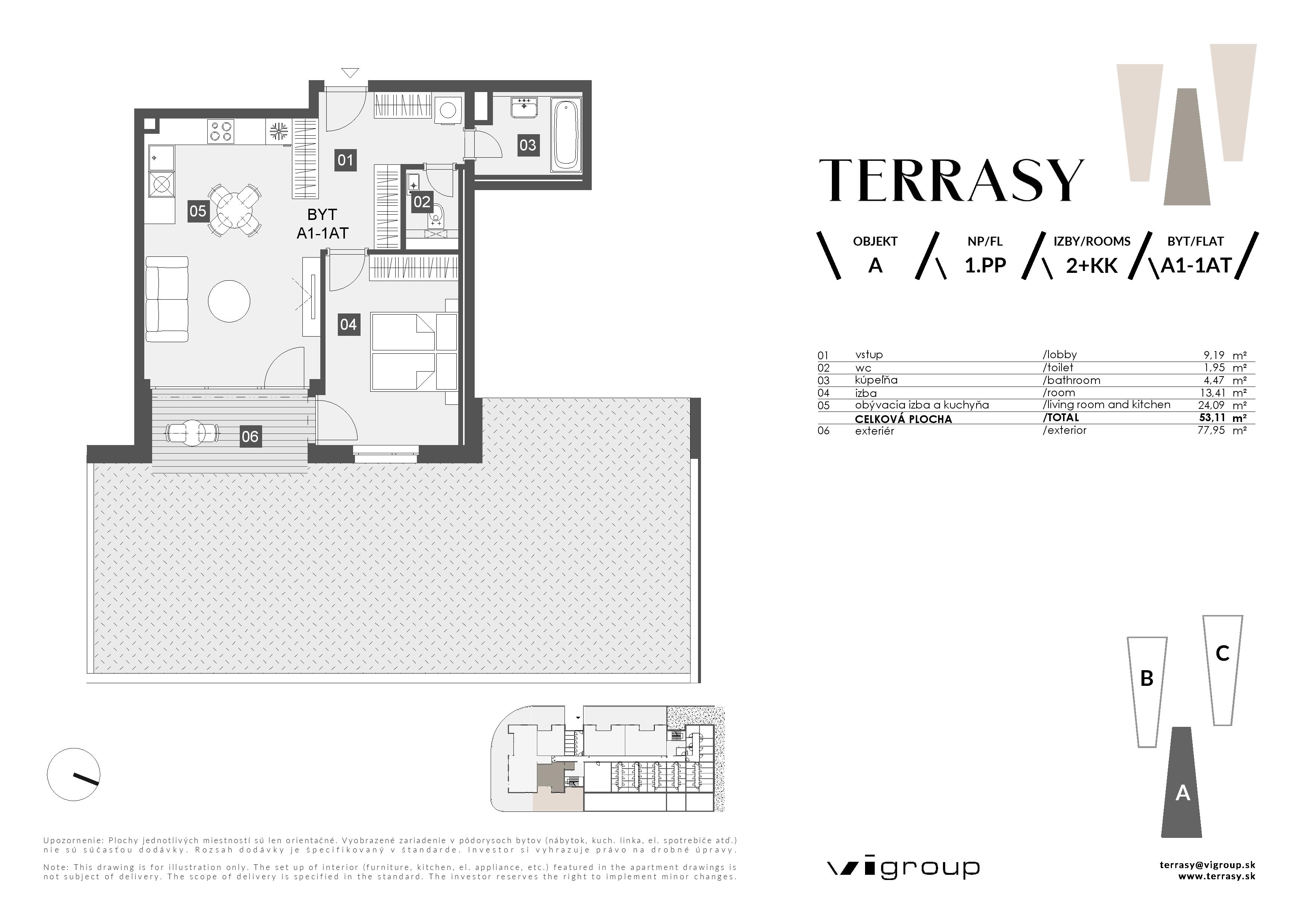 Terrasy - A1-1AT - Pôdorys