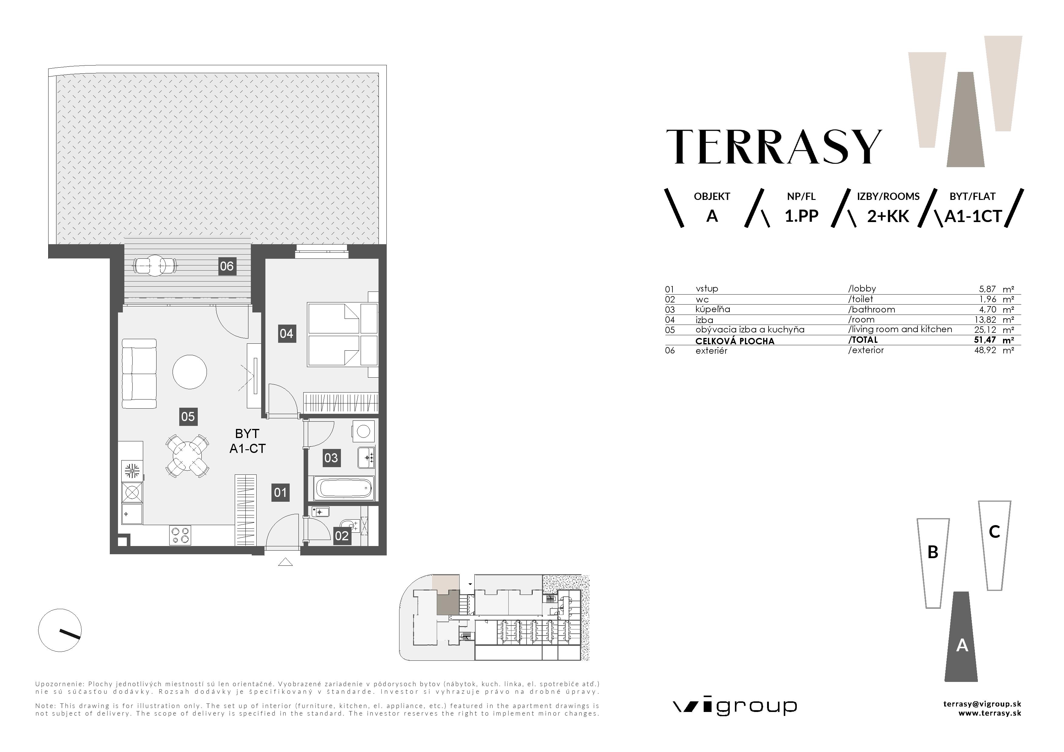 Terrasy - A1-1CT - Pôdorys