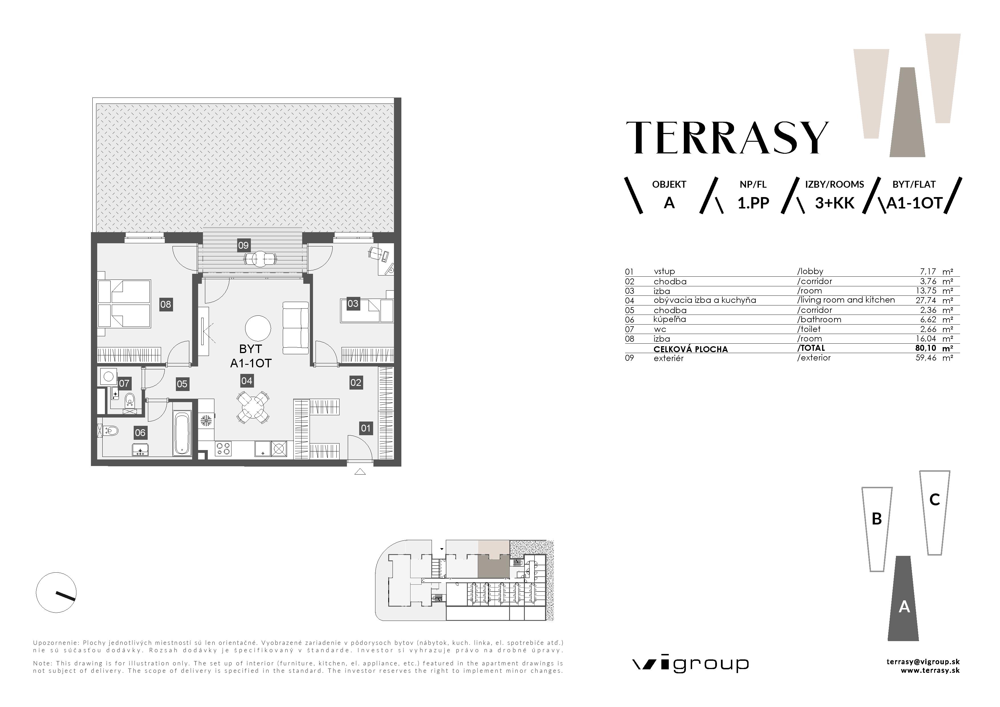 Terrasy - A1-1OT - Pôdorys