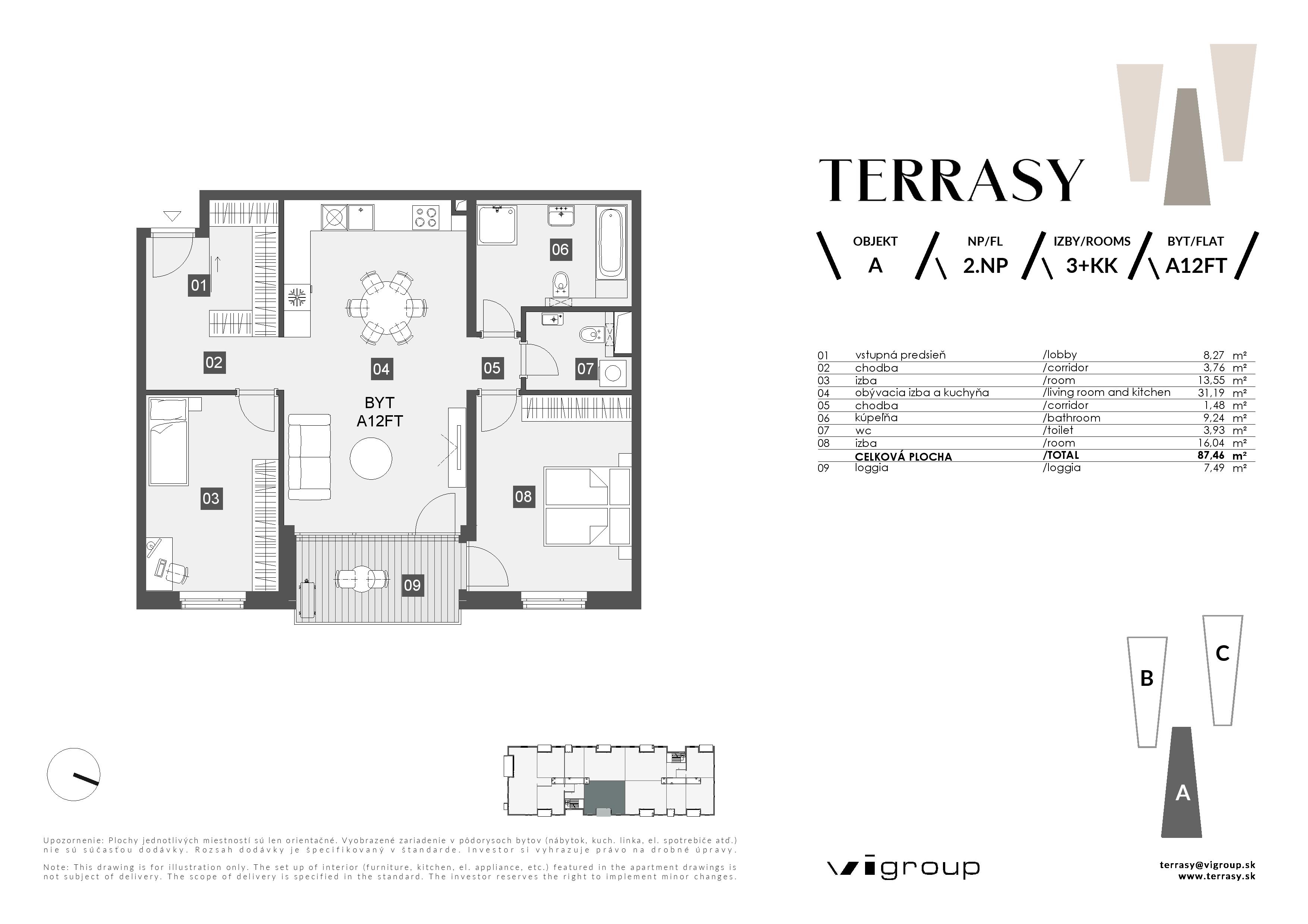 Terrasy - A12FT - Pôdorys
